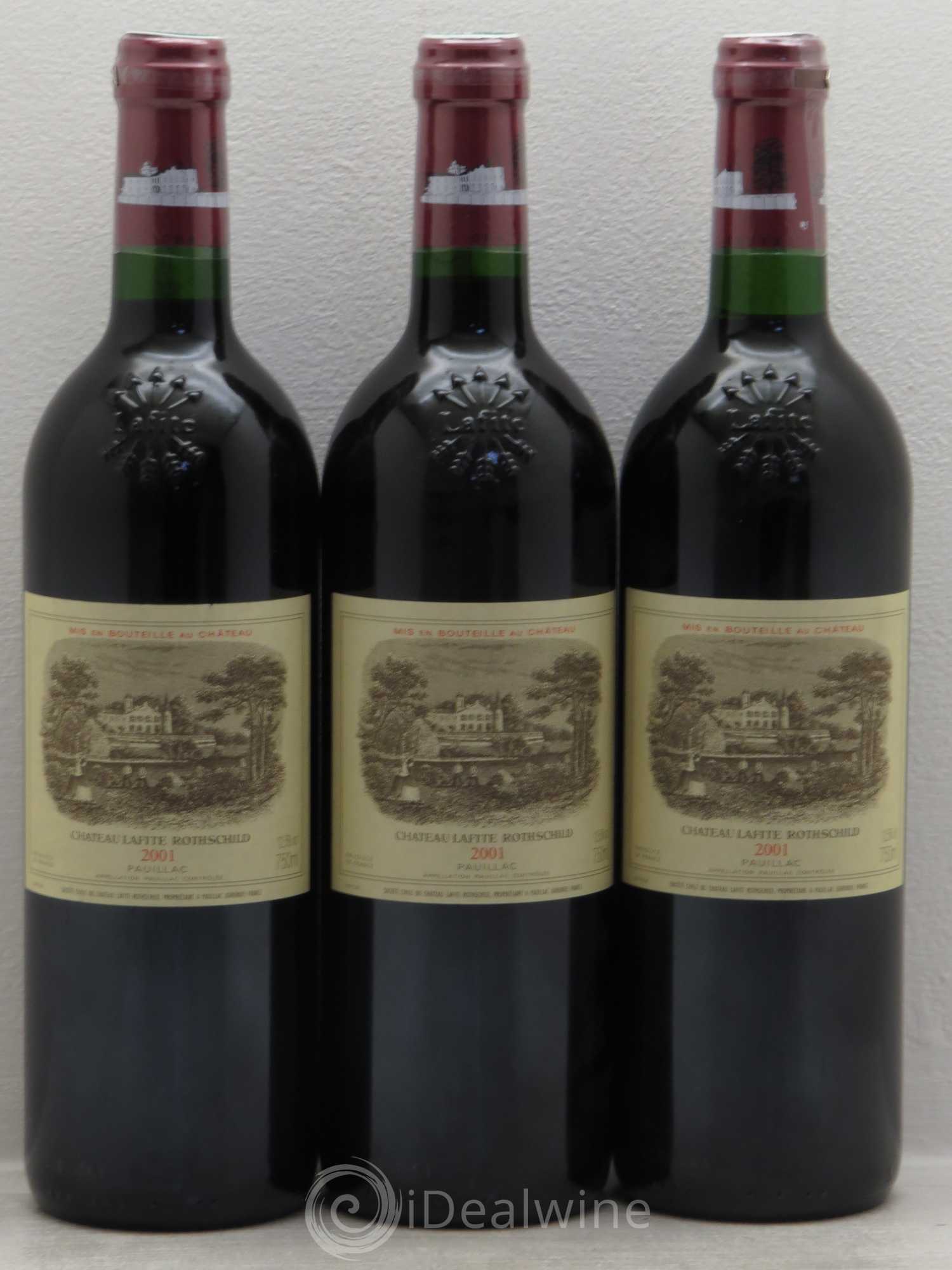 Château Lafite Rothschild 1er Grand Cru Classé 2001 - Lot de 3 bouteilles - 0
