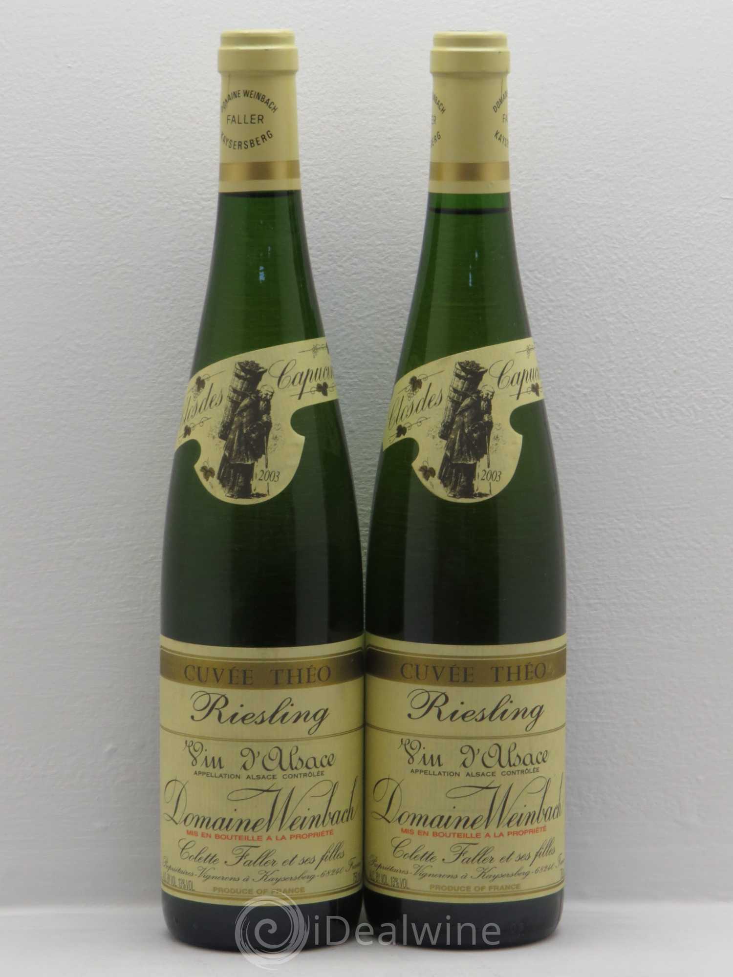 Alsace Riesling Cuvée Théo Weinbach (Domaine) 2003 - Lot de 2 bouteilles - 0