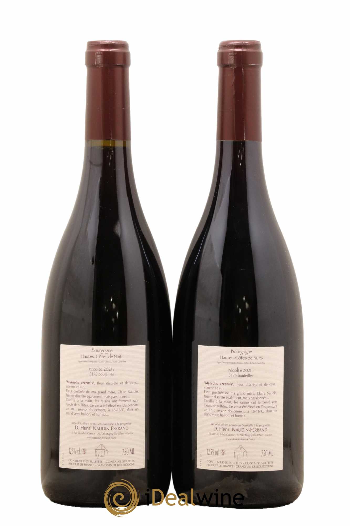 Hautes-Côtes de Nuits Myosotis Arvensis Naudin-Ferrand (Domaine) 2021 - Lot of 2 bottles - 1
