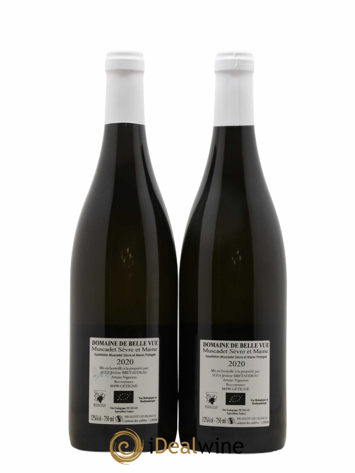 Muscadet-Sèvre-et-Maine Jérôme Bretaudeau - Domaine de Bellevue 2020 - Lot de 2 bouteilles - 1