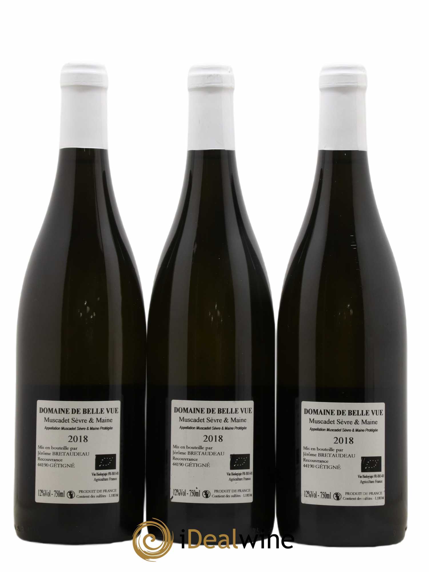 Muscadet-Sèvre-et-Maine Jérôme Bretaudeau - Domaine de Bellevue 2018 - Lot de 3 bouteilles - 1