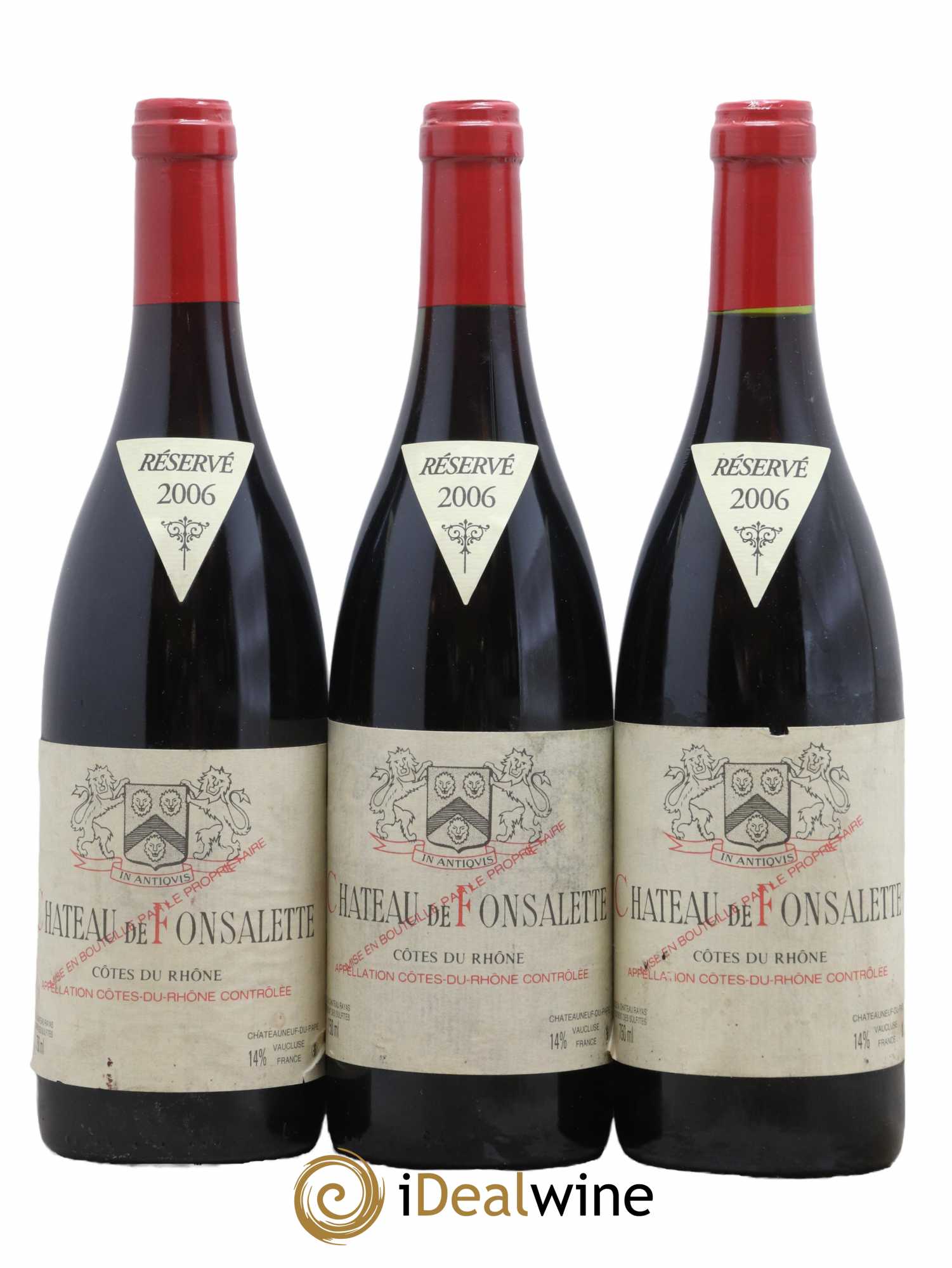 Côtes-du-Rhône Château de Fonsalette Emmanuel Reynaud 2006 - Lot de 3 bouteilles - 0
