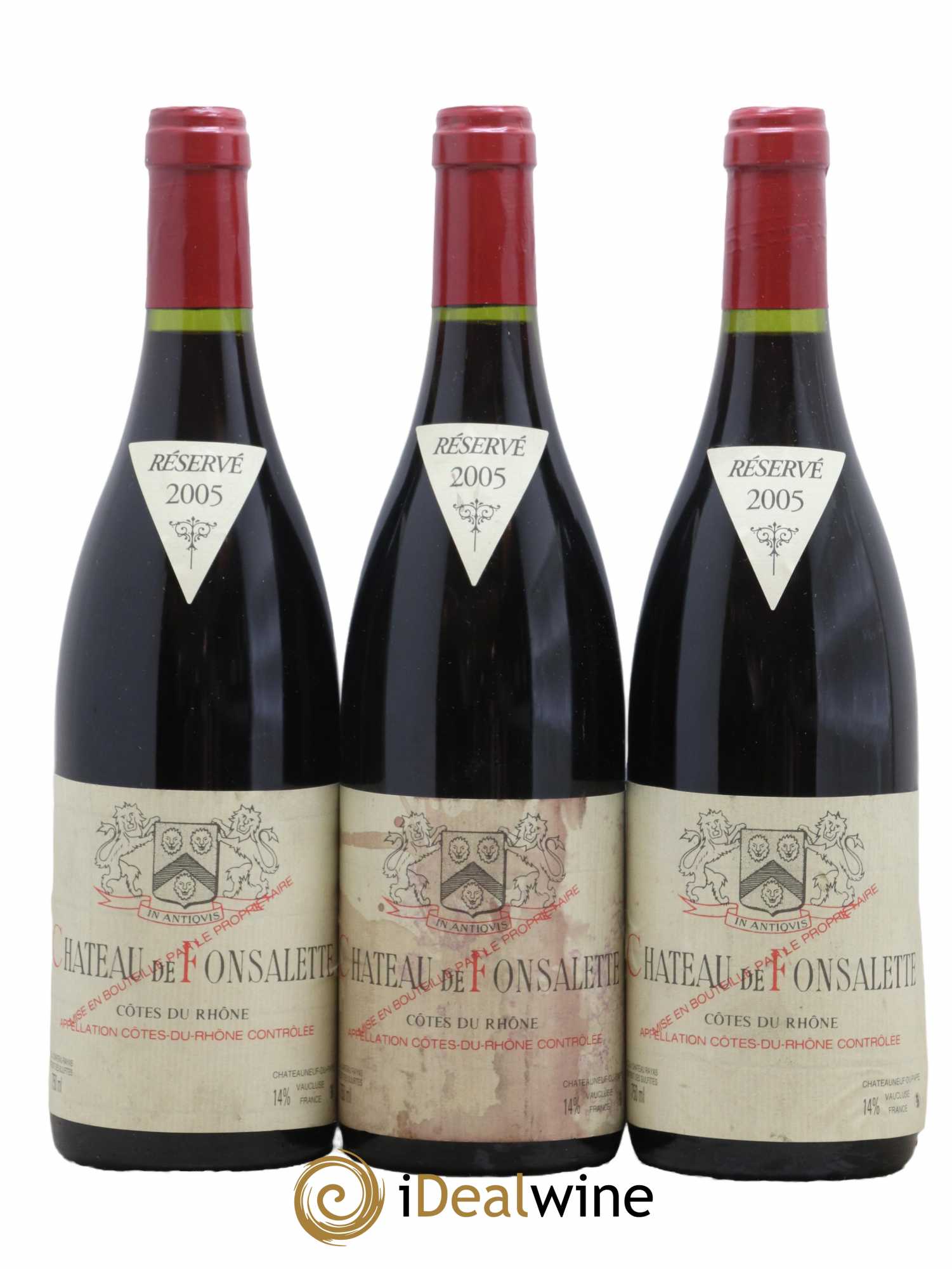 Côtes-du-Rhône Château de Fonsalette Emmanuel Reynaud 2005 - Lot de 3 bouteilles - 0