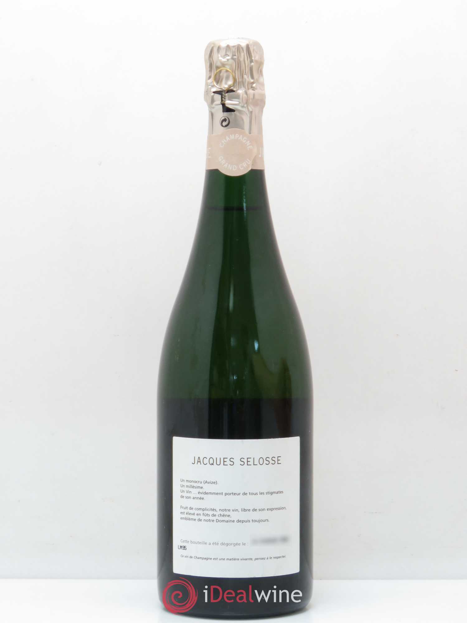 Blanc de Blancs Grand Cru Extra-Brut Jacques Selosse 1995 - Lot de 1 bouteille - 1