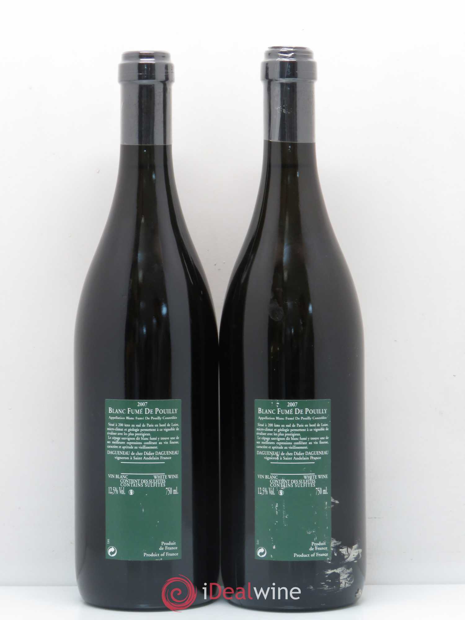 Vin de France (anciennement Pouilly-Fumé) Silex Dagueneau (Domaine Didier - Louis-Benjamin) 2007 - Lot de 2 bouteilles - 1