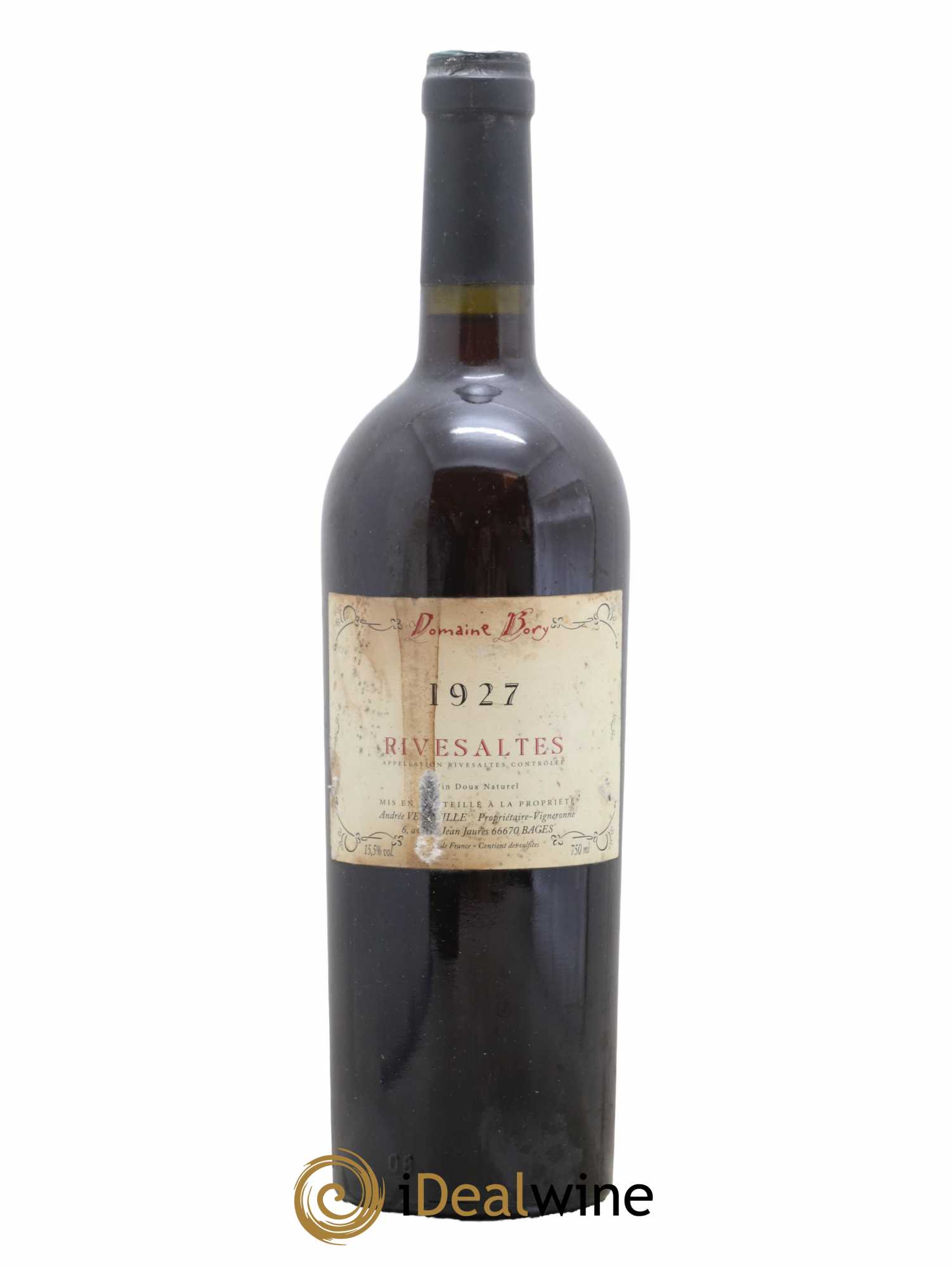 Rivesaltes Domaine Bory 1927 - Lot de 1 bouteille - 0