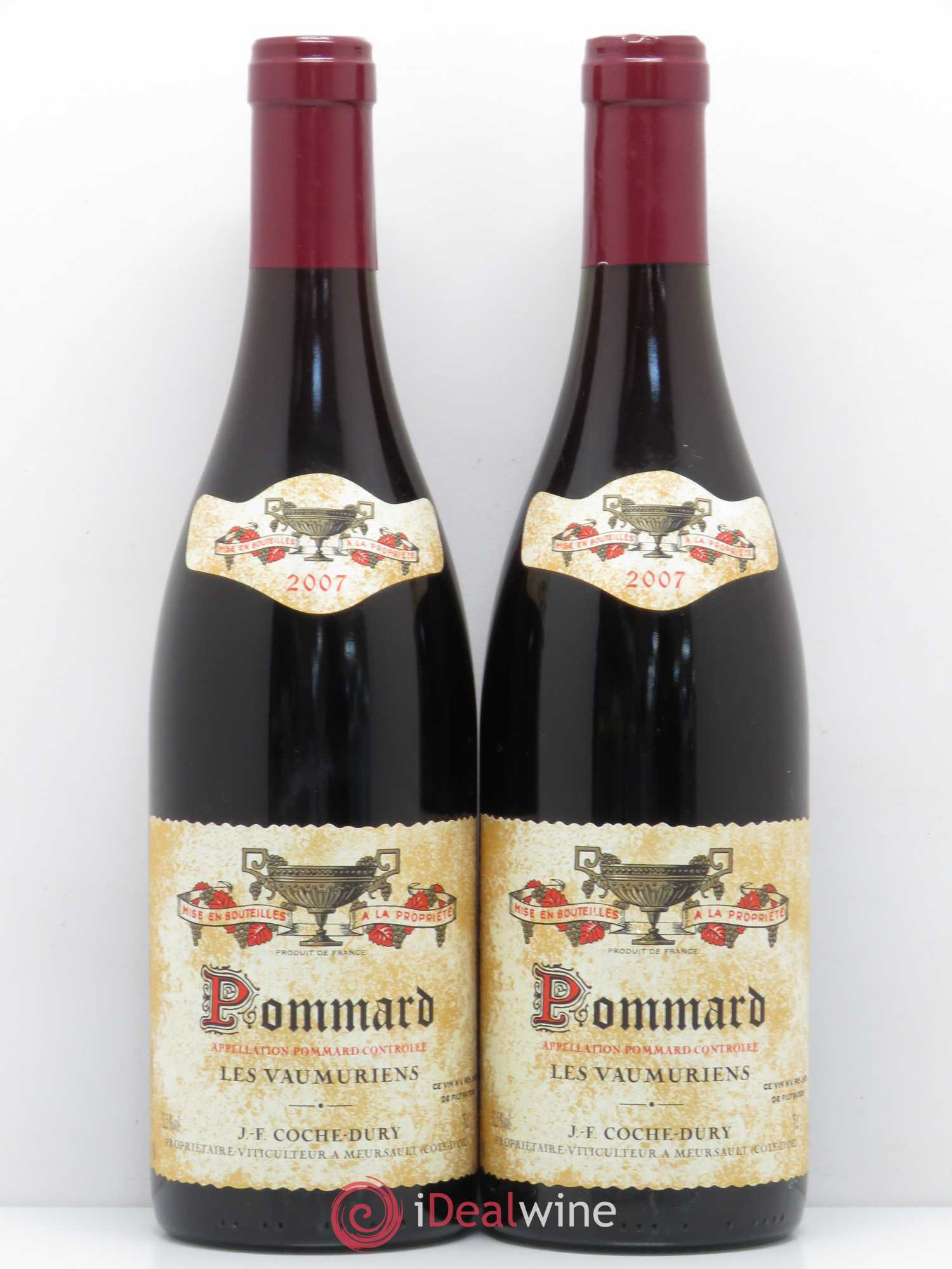 Pommard les Vaumuriens Coche Dury (Domaine) 2007 - Lot de 2 bouteilles - 0