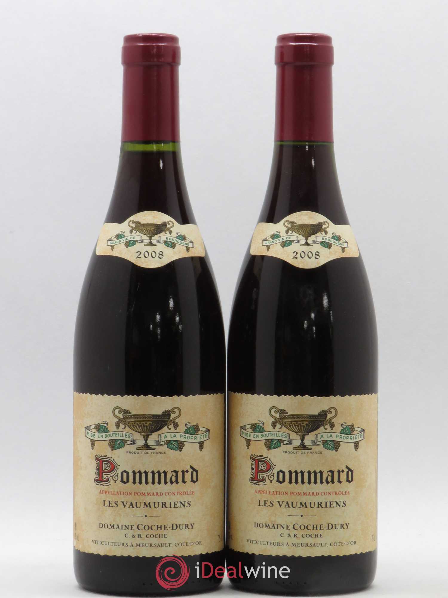 Pommard les Vaumuriens Coche Dury (Domaine) 2008 - Lot de 2 bouteilles - 0