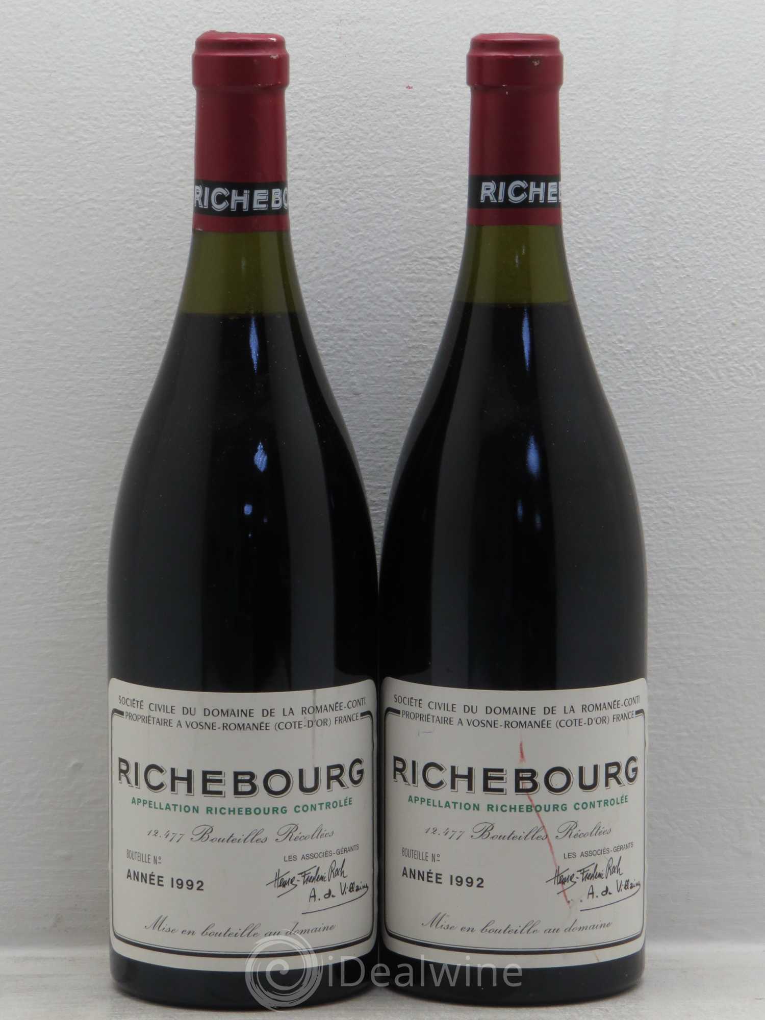 Richebourg Grand Cru Domaine de la Romanée-Conti 1992 - Posten von 2 Flaschen - 0