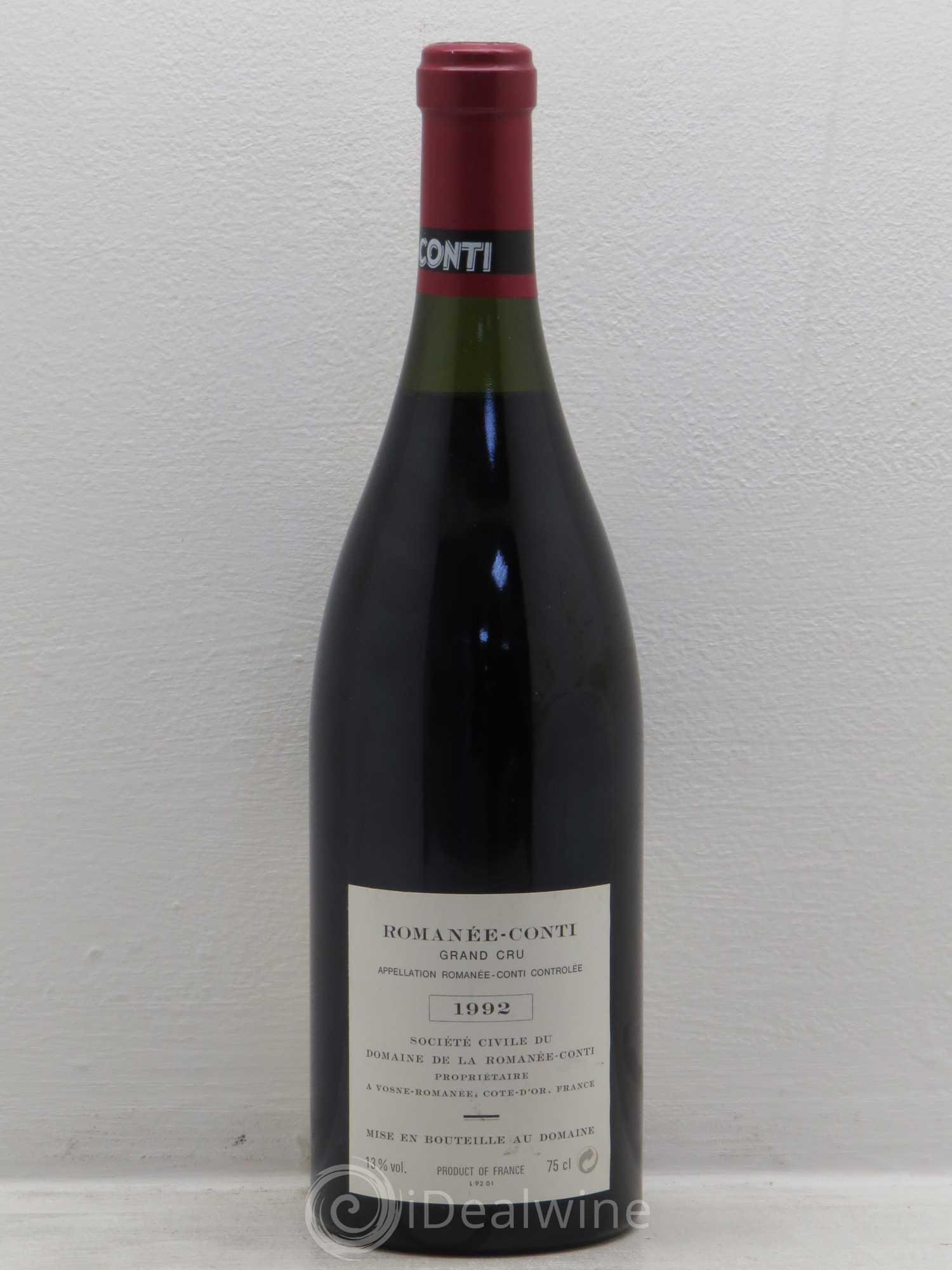 Romanée-Conti Grand Cru Domaine de la Romanée-Conti 1992 - Lot de 1 bouteille - 1