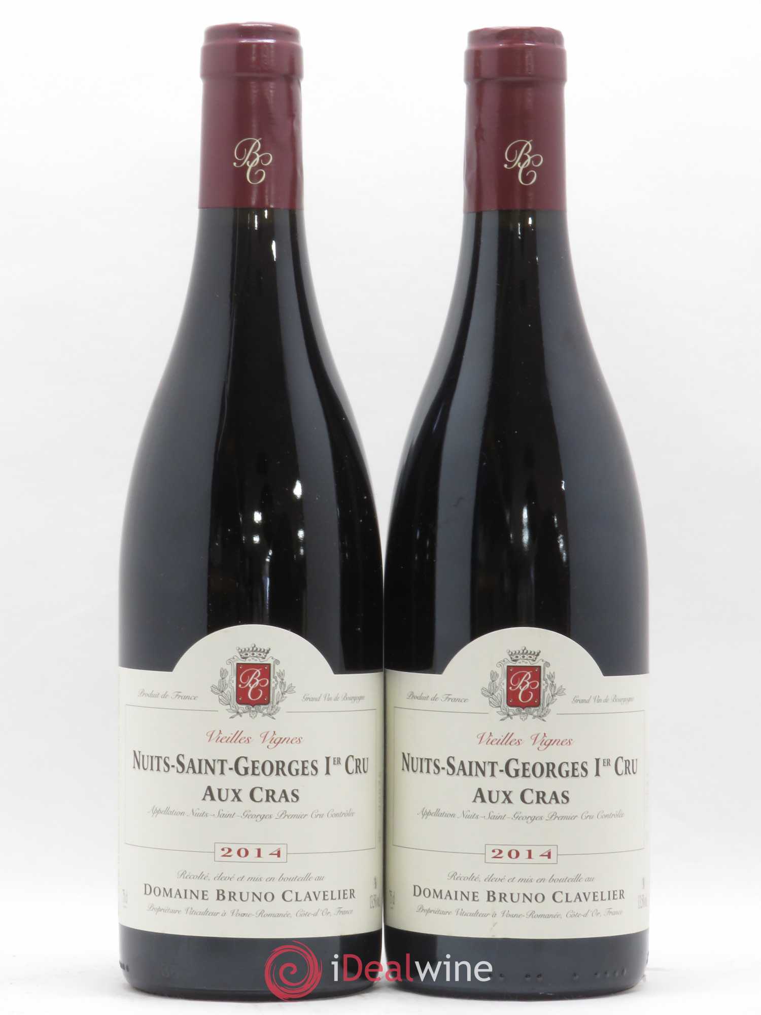 Nuits-Saint-Georges 1er Cru Aux Cras Vieilles Vignes Bruno Clavelier 2014 - Lot de 2 bouteilles - 0