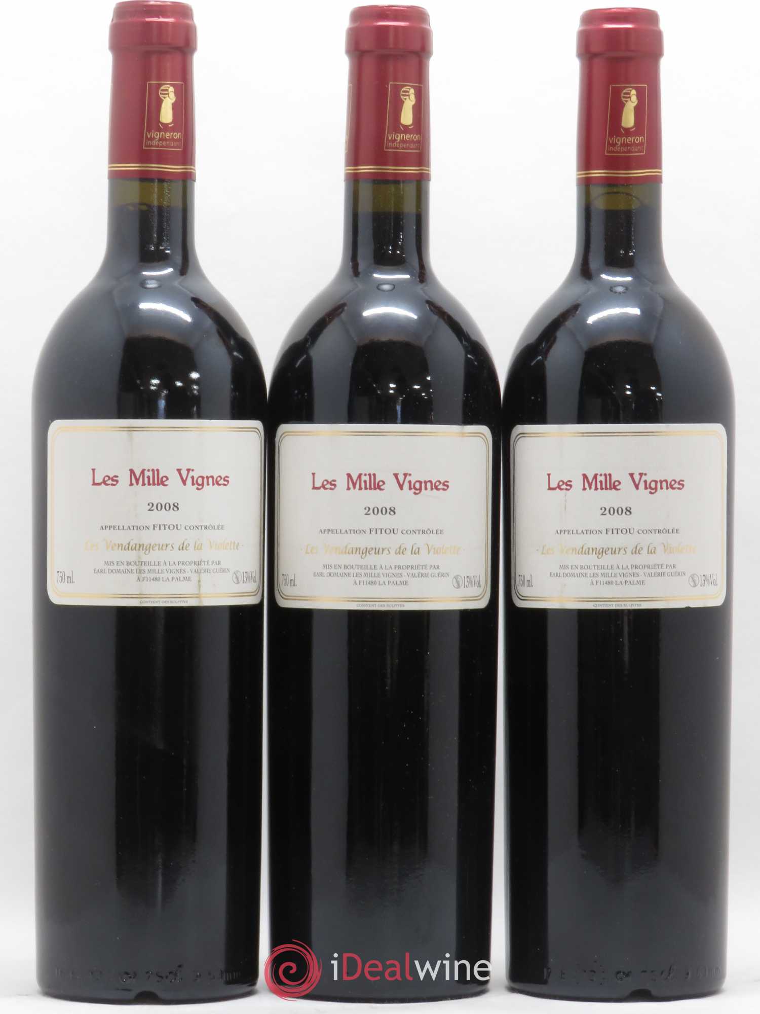 Fitou Les Milles Vignes Les Vendangeurs de la Violette 2008 - Posten von 3 Flaschen - 0
