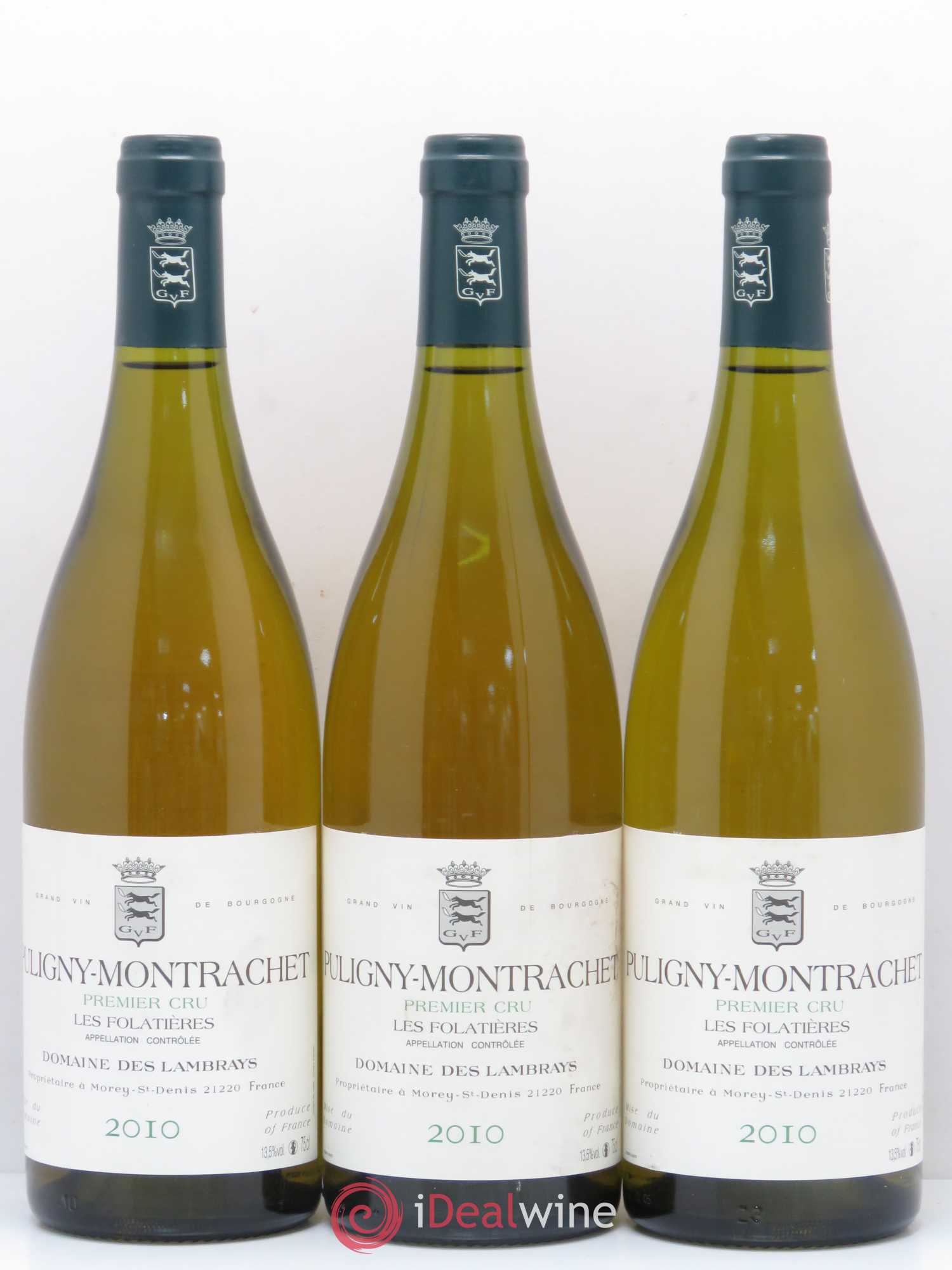 Puligny-Montrachet 1er Cru Les Folatières Domaine des Lambrays 2010 - Lot de 3 bouteilles - 0