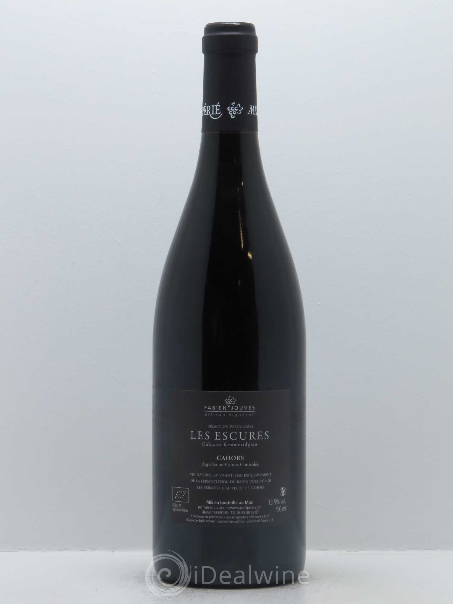 Cahors Mas Del Périé Les Escures Fabien Jouves 2016 - Lot de 1 bouteille - 1