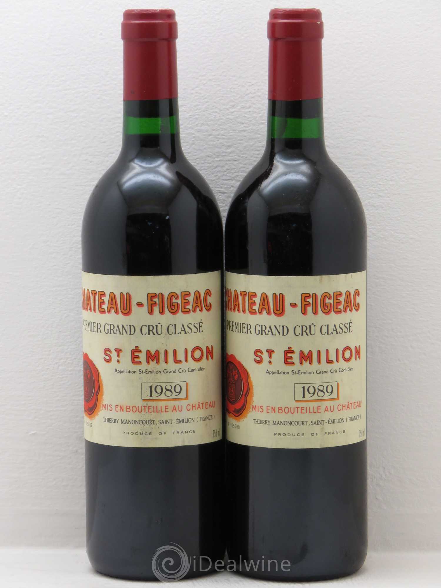 Château Figeac 1er Grand Cru Classé A 1989 - Lot de 2 bouteilles - 0