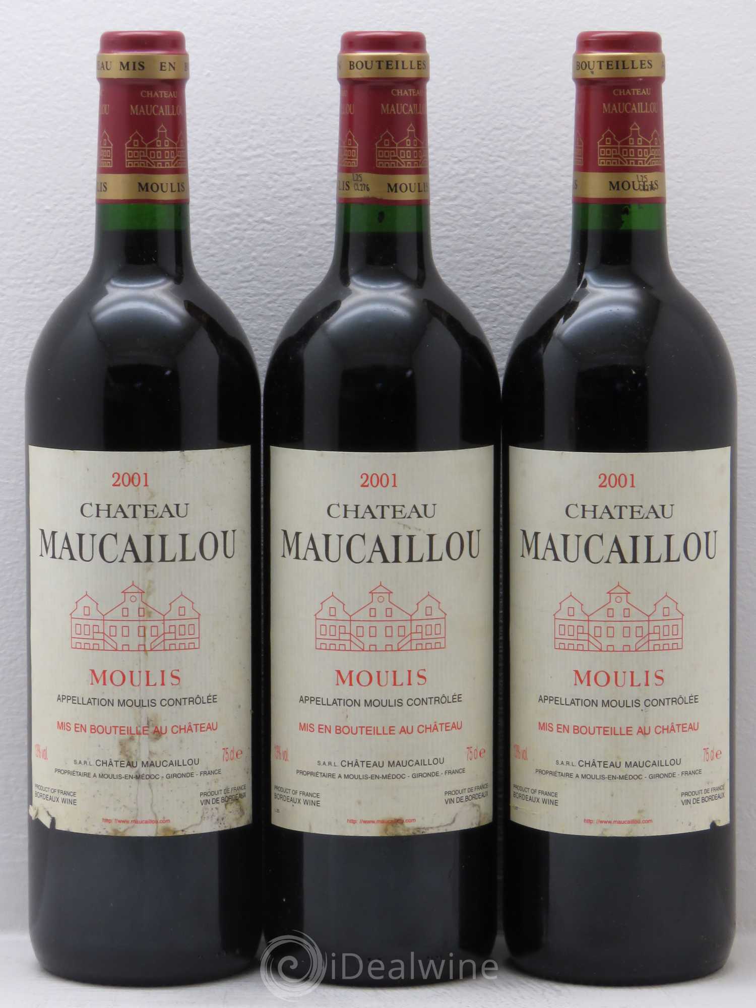 Château Maucaillou 2001 - Lot de 3 bouteilles - 0