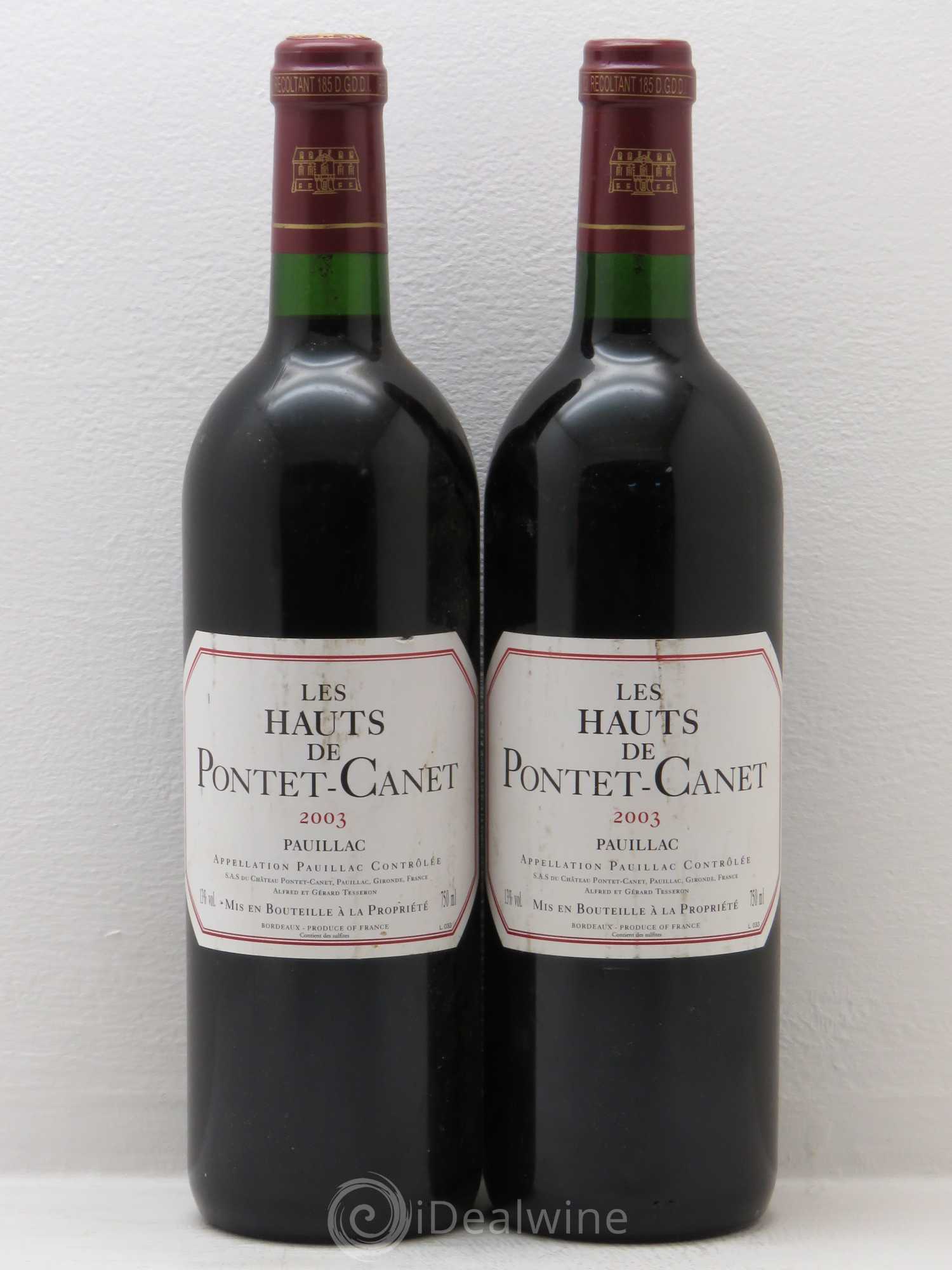 Les Hauts de Pontet-Canet Second Vin 2003 - Lot de 2 bouteilles - 0