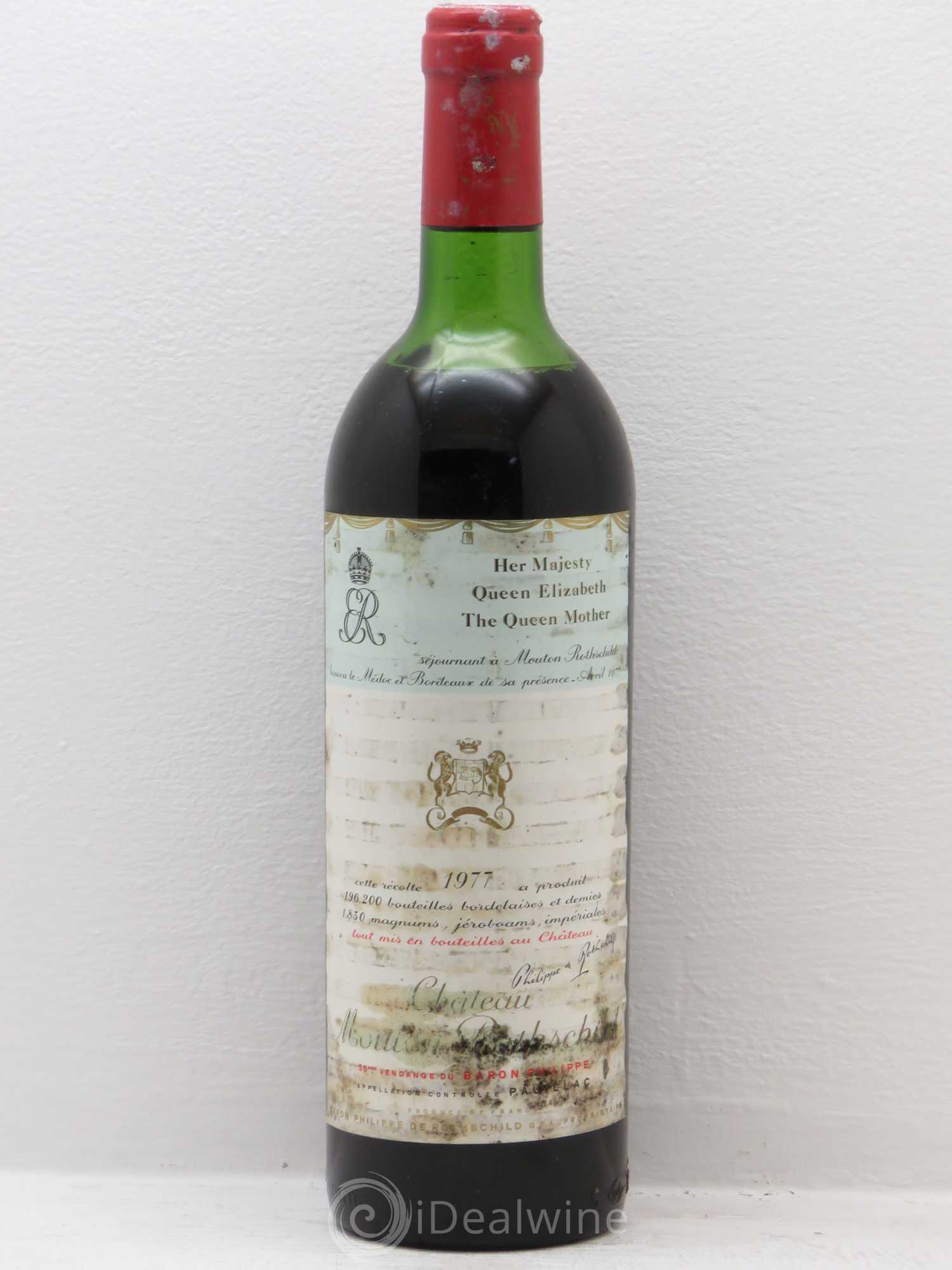 Château Mouton Rothschild 1er Grand Cru Classé 1977 - Lot de 1 bouteille - 0