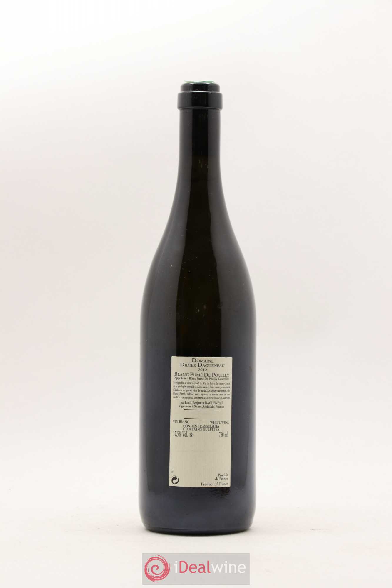 Pouilly-Fumé Blanc Fumé de Pouilly Dagueneau (Domaine Didier - Louis-Benjamin) 2012 - Lot de 1 bouteille - 1