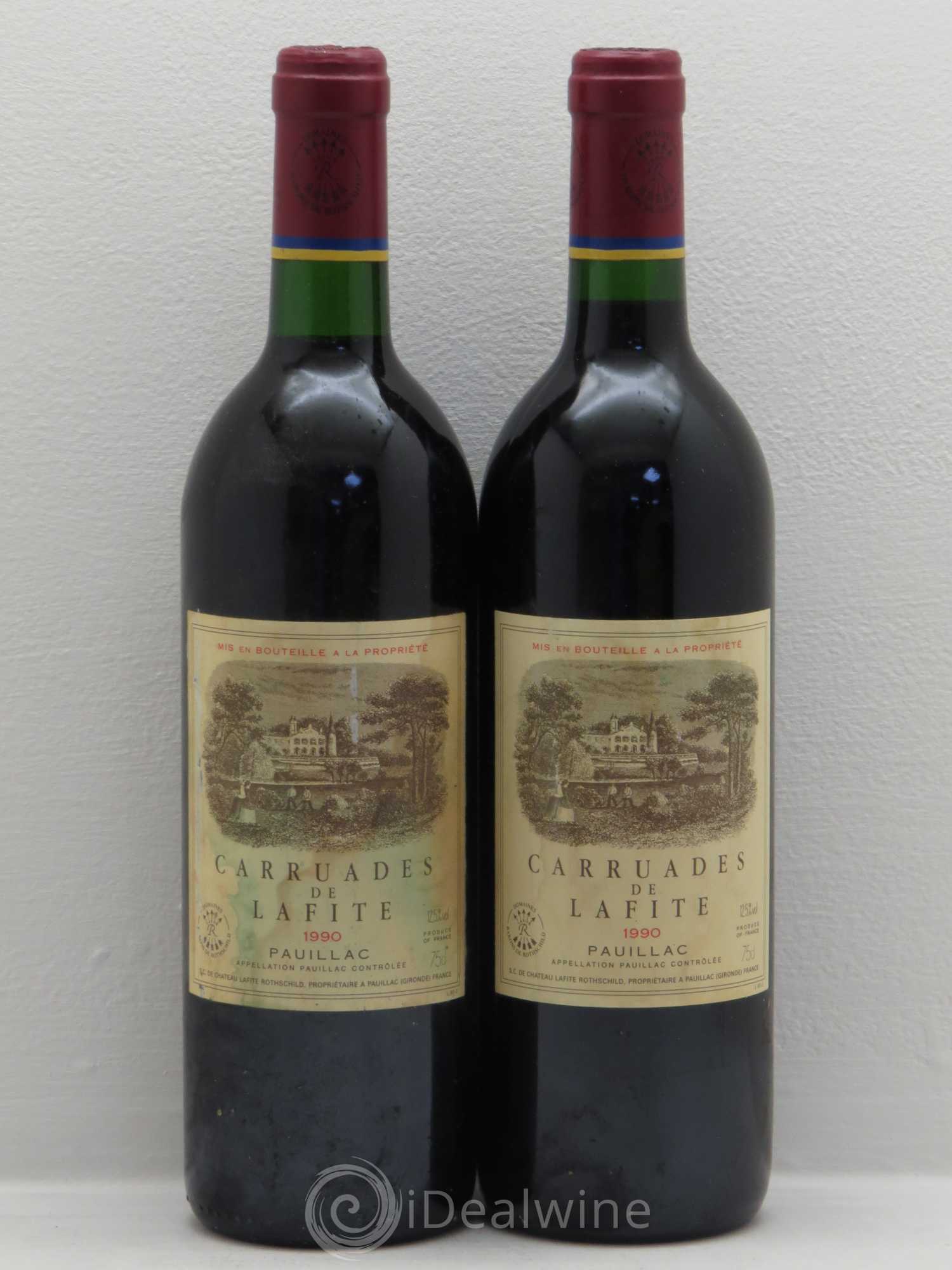 Carruades de Lafite Rothschild Second Vin 1990 - Lot de 2 bouteilles - 0