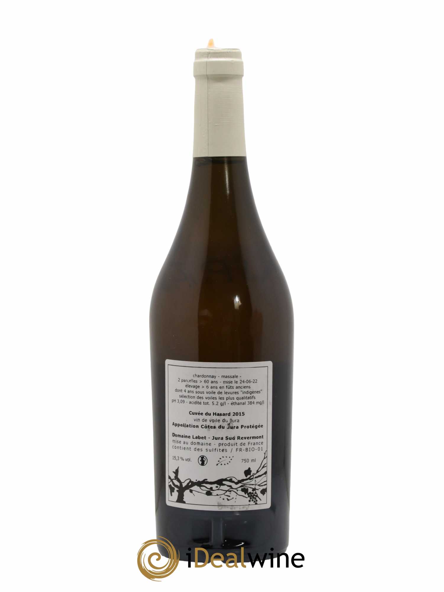 Côtes du Jura Vin de voile Chardonnay du Hasard Romain - Julien - Charline Labet 2015 - Lot de 1 bouteille - 1