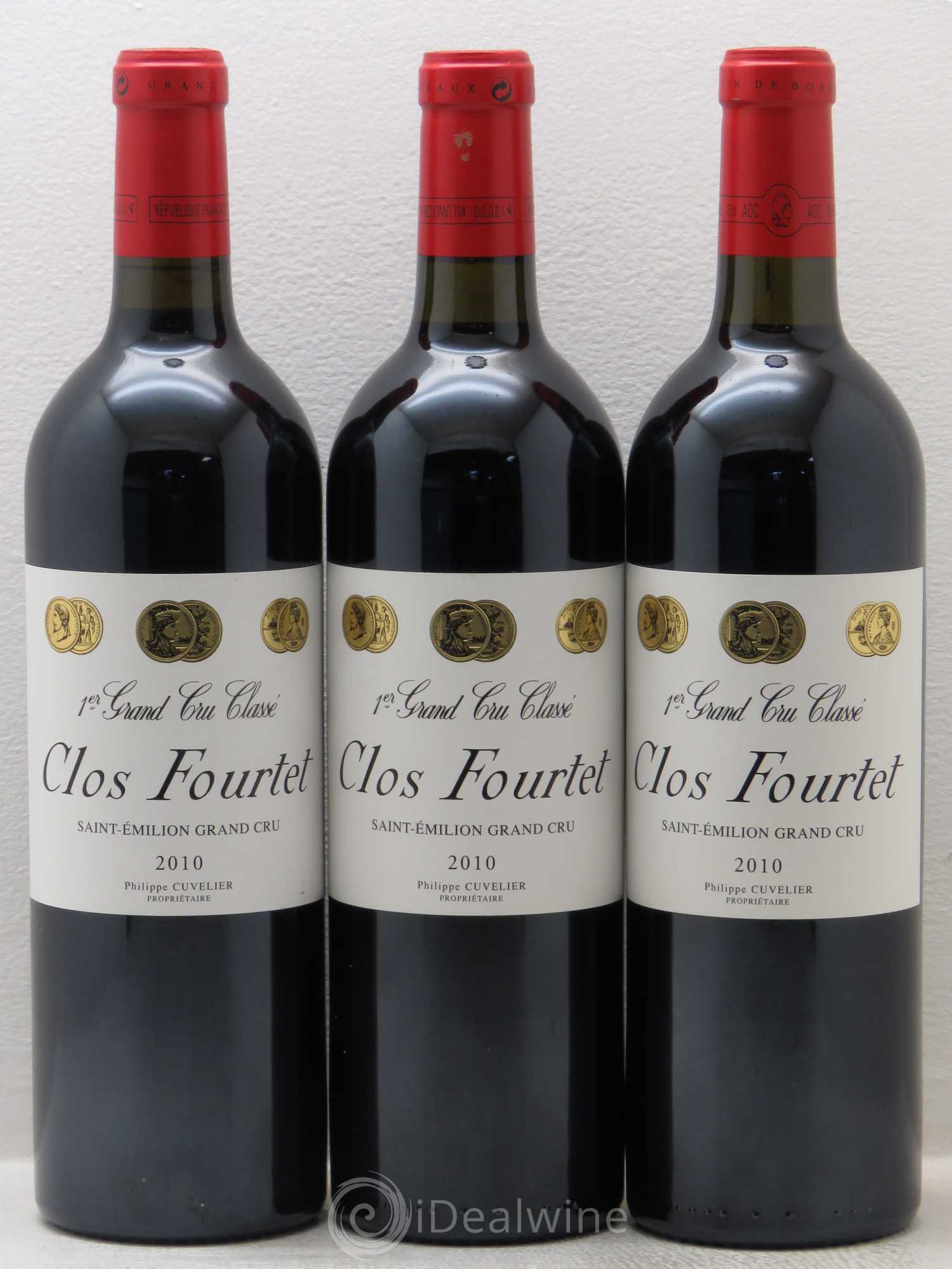 Clos Fourtet 1er Grand Cru Classé B 2010 - Lot de 3 bouteilles - 0