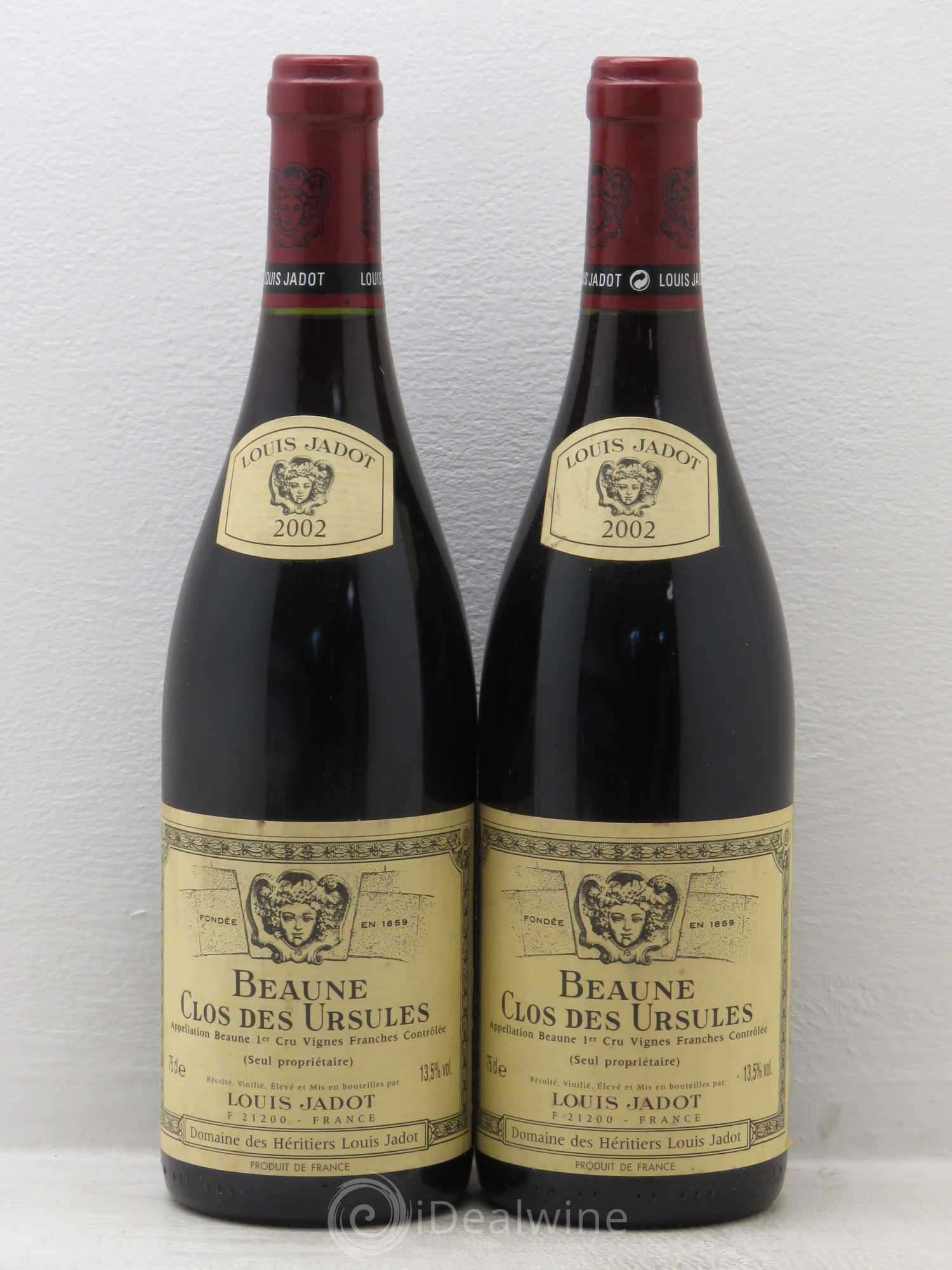 Beaune 1er Cru Clos des Ursules Maison Louis Jadot 2002 - Lot de 2 bouteilles - 0