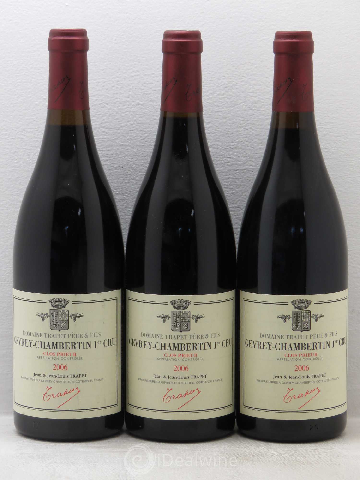 Gevrey-Chambertin 1er Cru Clos Prieur Domaine Trapet 2006 - Lot de 3 bouteilles - 0