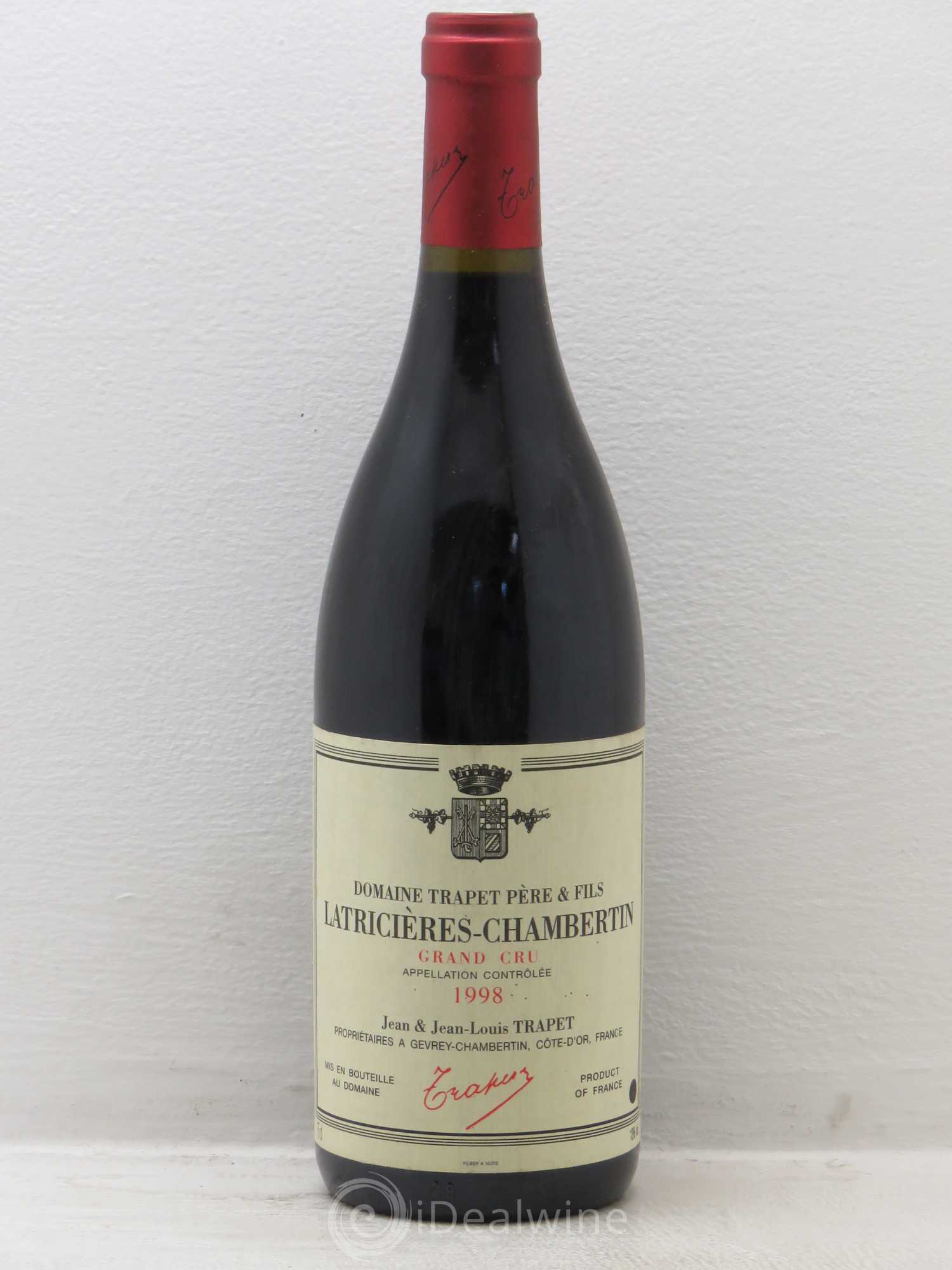 Latricières-Chambertin Grand Cru Domaine Trapet 1998 - Lot de 1 bouteille - 0
