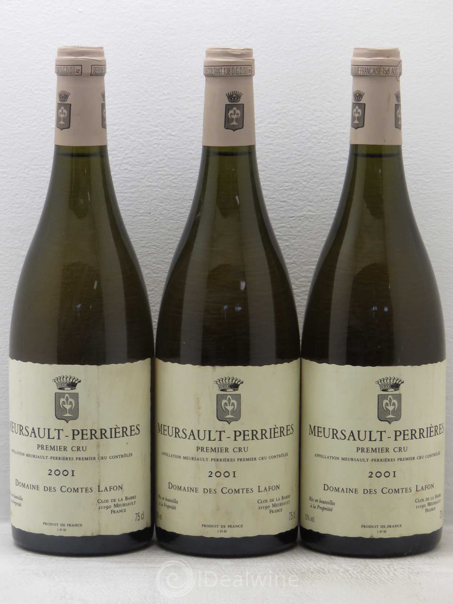 Meursault 1er Cru Perrières Comtes Lafon (Domaine des) 2001 - Lot de 3 bouteilles - 0