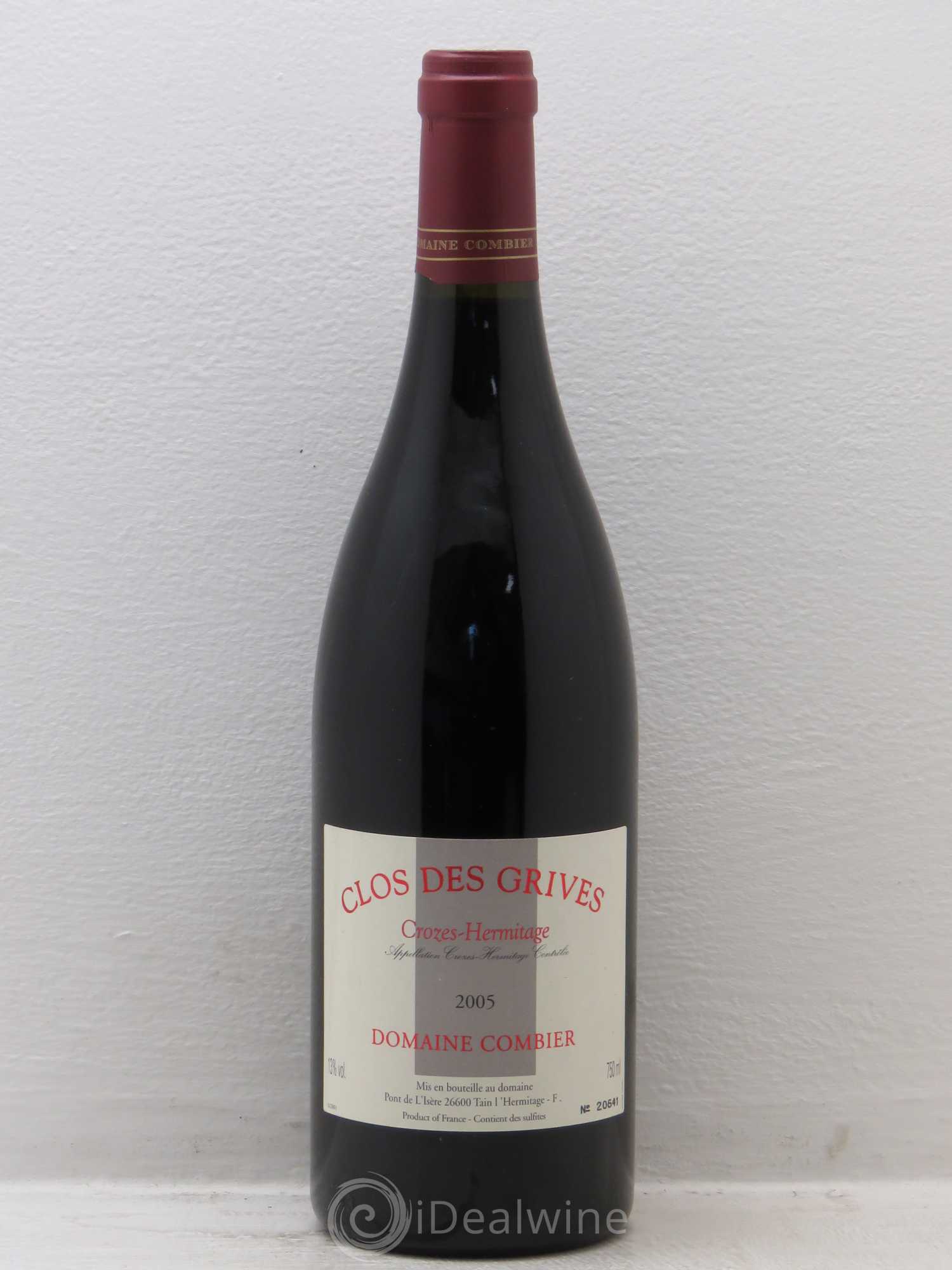Crozes-Hermitage Clos des Grives Combier 2005 - Lot de 1 bouteille - 0
