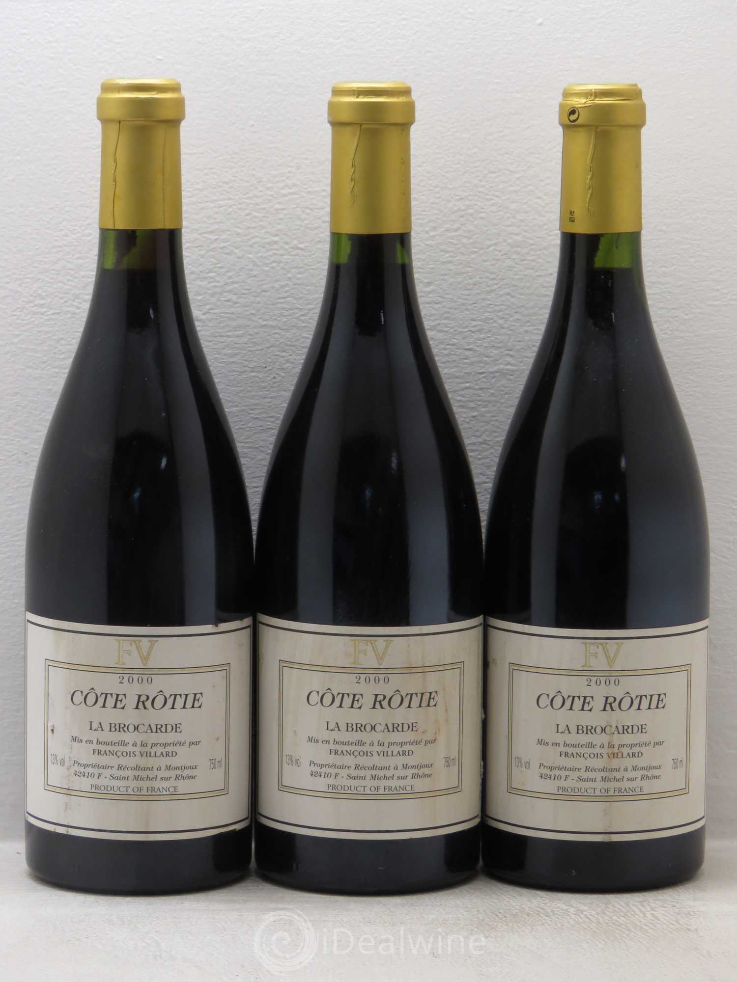 Côte-Rôtie La Brocarde François Villard 2000 - Lot de 3 bouteilles - 0