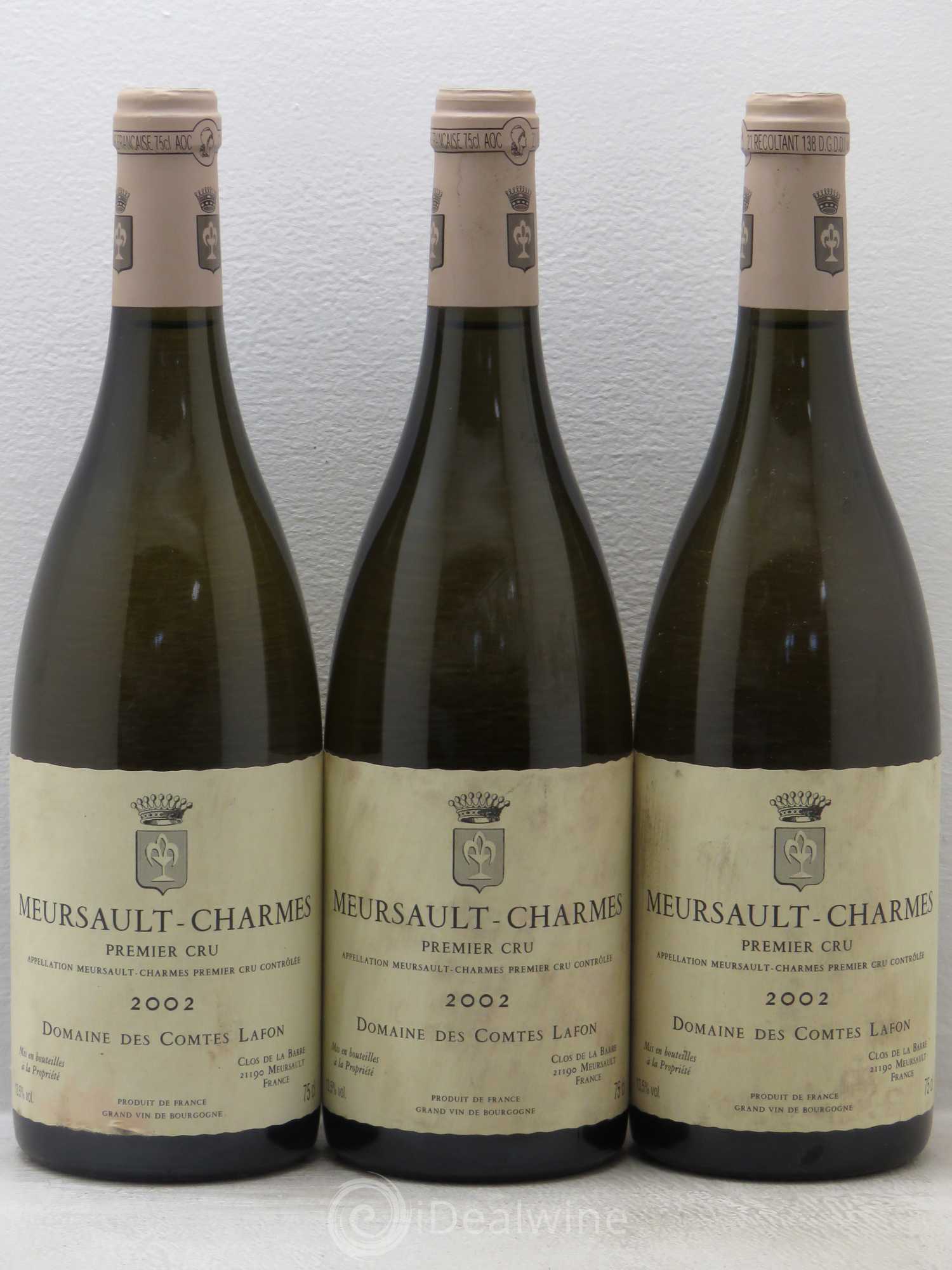 Meursault 1er Cru Charmes Comtes Lafon (Domaine des) 2002 - Posten von 3 Flaschen - 0