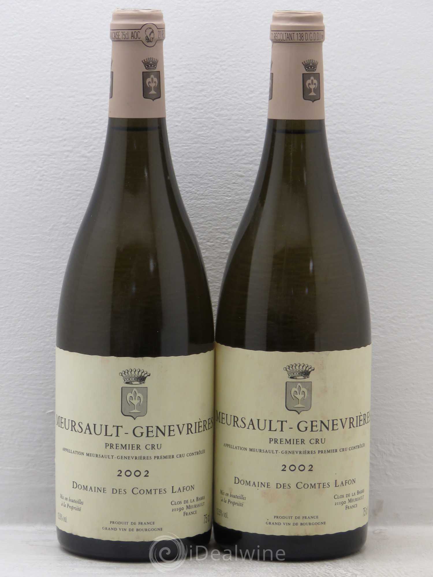 Meursault 1er Cru Genevrières Comtes Lafon (Domaine des) 2002 - Lot de 2 bouteilles - 0