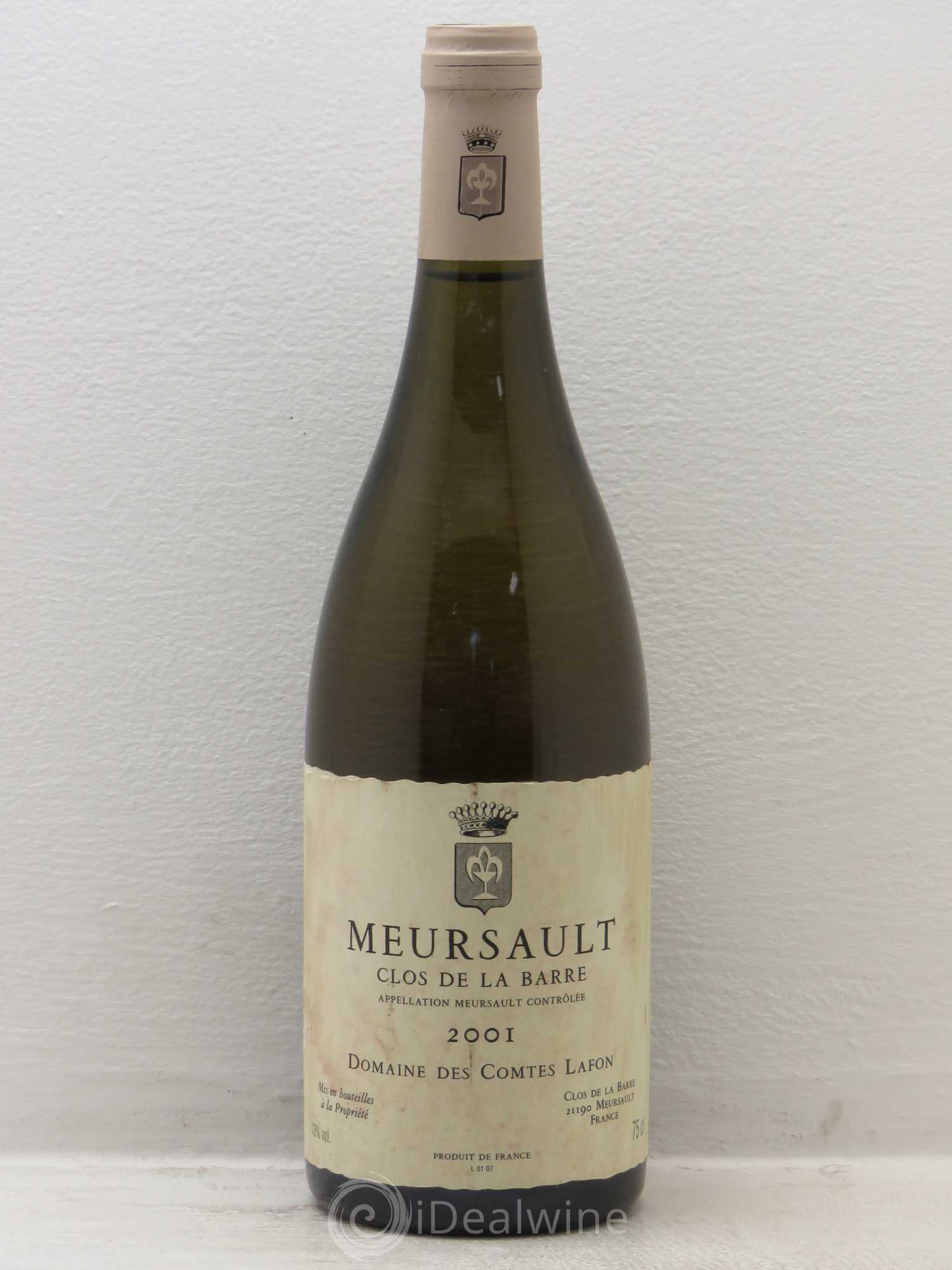 Meursault Clos de la Barre Comtes Lafon (Domaine des) 2001 - Lot de 1 bouteille - 0