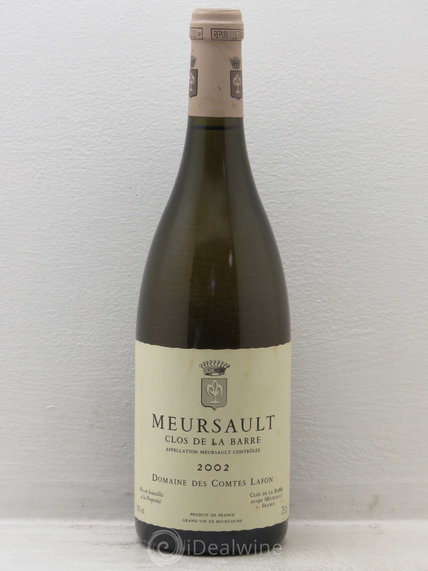 Meursault Clos de la Barre Comtes Lafon (Domaine des) 2002 - Lot de 1 bouteille - 0
