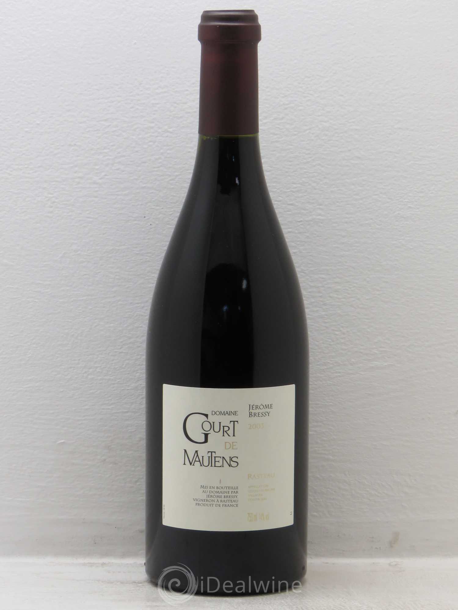Rasteau Domaine Gourt de Mautens - Jérôme Bressy 2003 - Lot de 6 bouteilles - 0