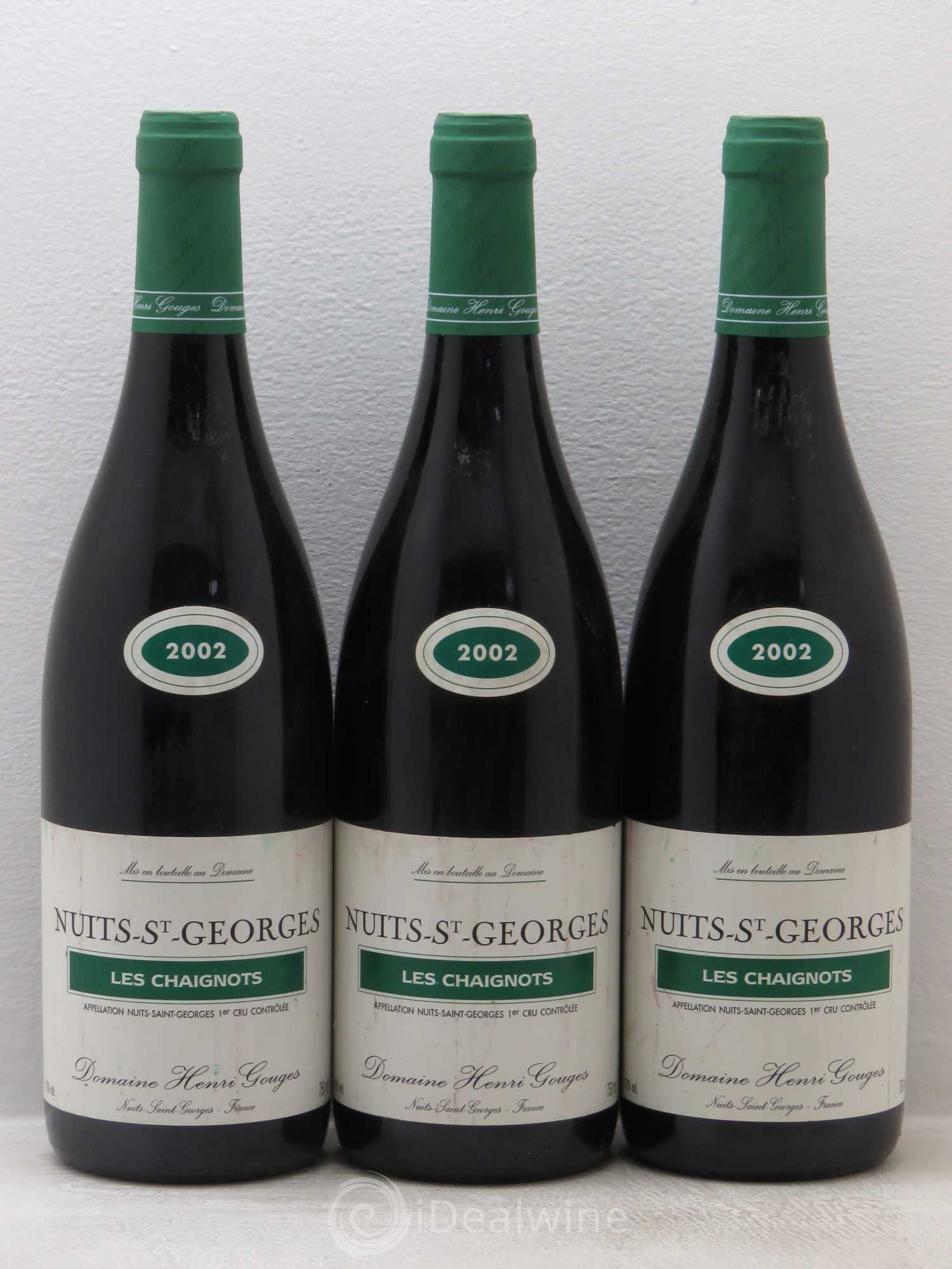 Nuits-Saint-Georges 1er Cru Les Chaignots Henri Gouges 2002 - Lot de 3 bouteilles - 0