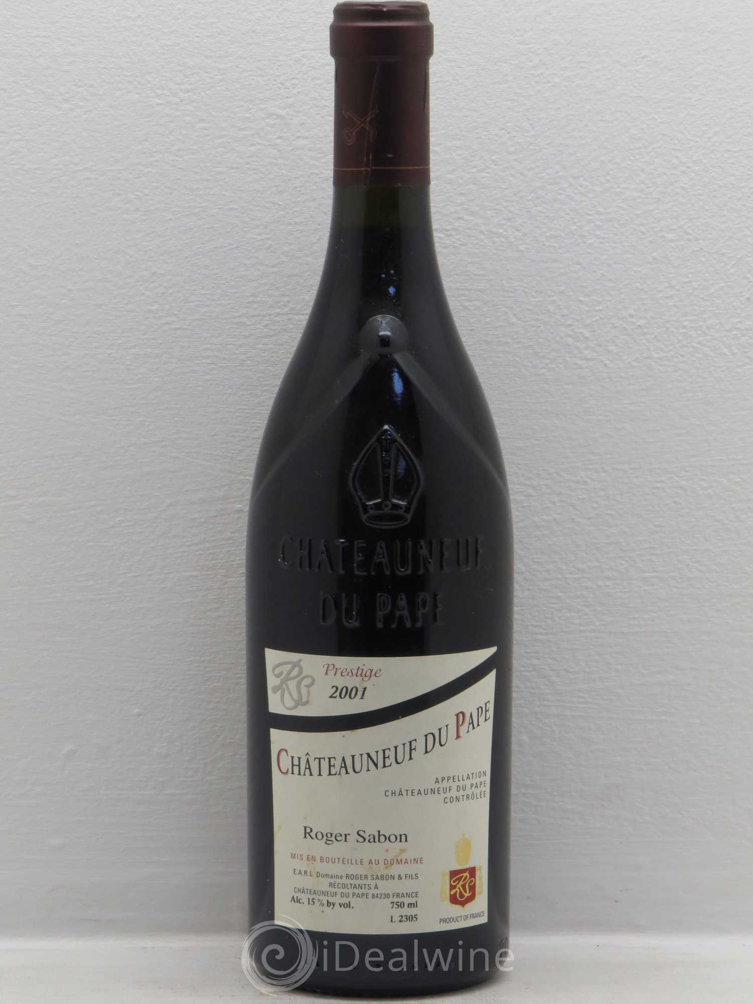 Châteauneuf-du-Pape Cuvée Prestige Roger Sabon (Domaine) 2001 - Lot de 1 bouteille - 0