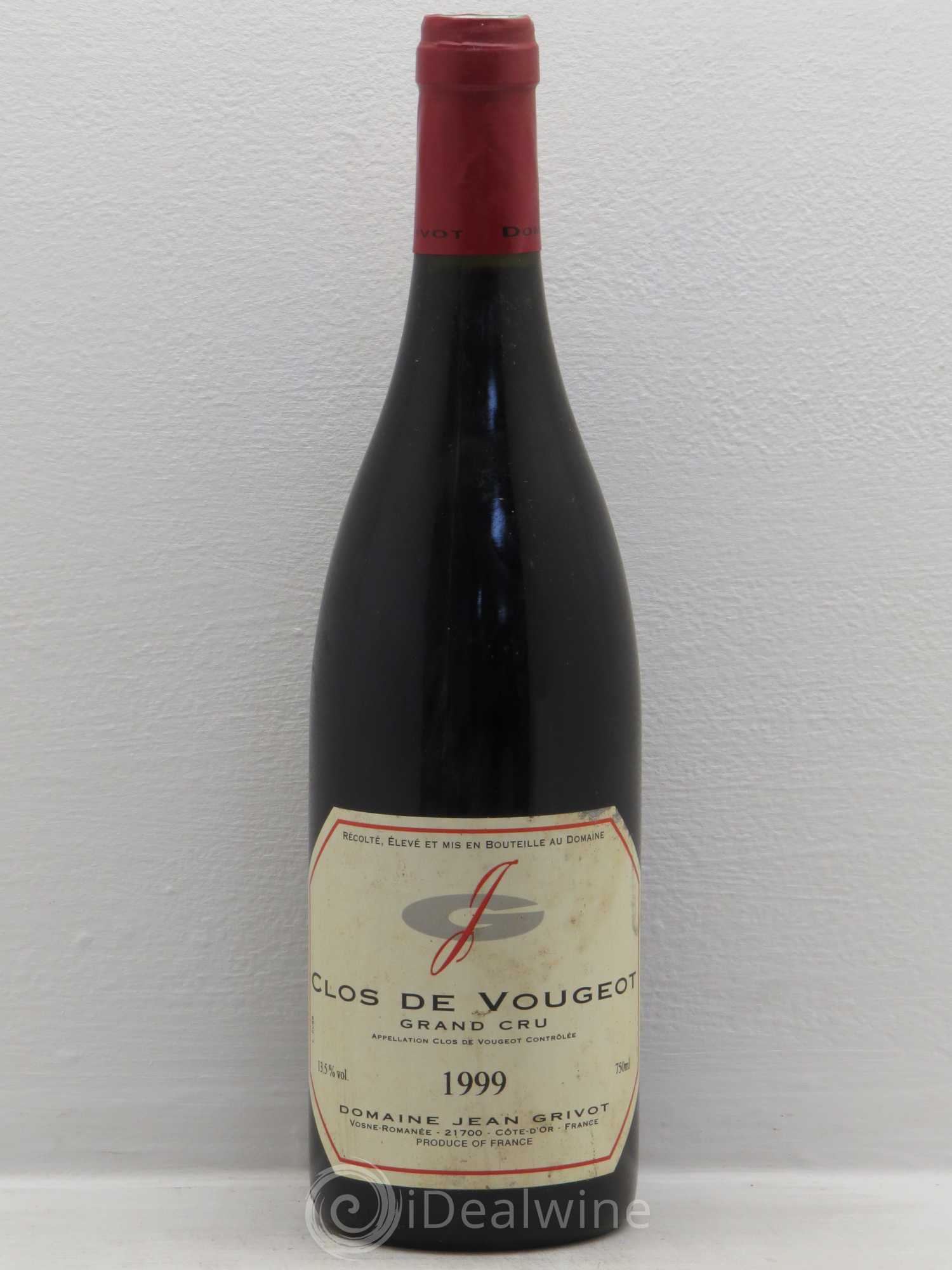 Clos de Vougeot Grand Cru Jean Grivot 1999 - Lot de 1 bouteille - 0