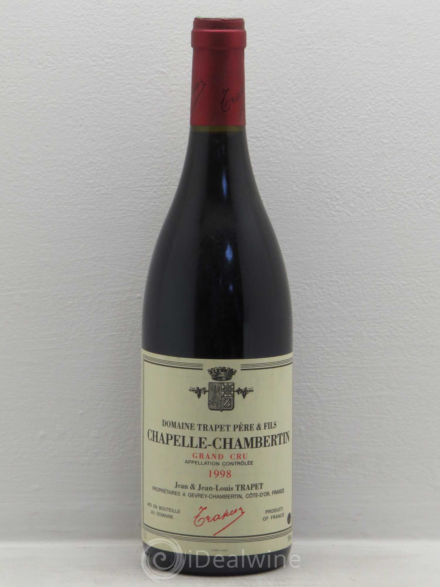 Chapelle-Chambertin Grand Cru Domaine Trapet 1998 - Lot de 1 bouteille - 0