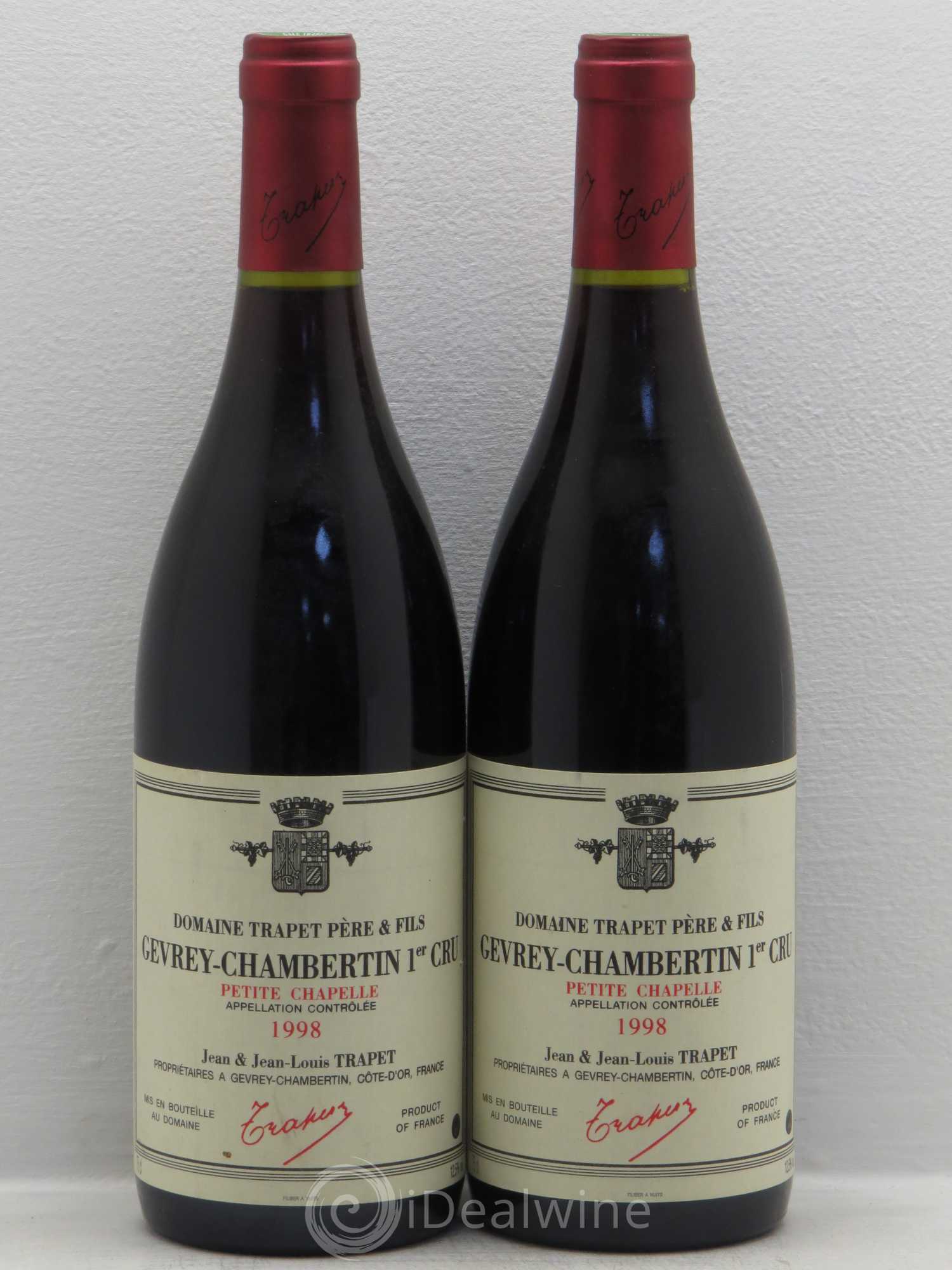 Gevrey-Chambertin 1er Cru Petite Chapelle Domaine Trapet 1998 - Lot de 2 bouteilles - 0