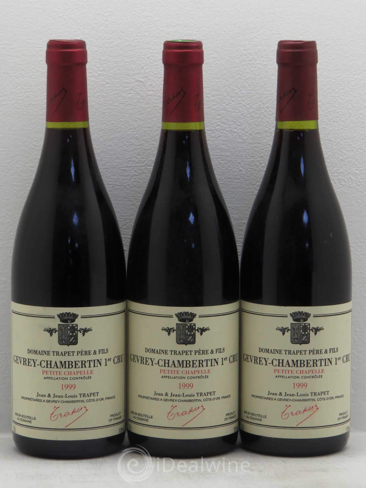 Gevrey-Chambertin 1er Cru Petite Chapelle Domaine Trapet 1999 - Lot de 3 bouteilles - 0