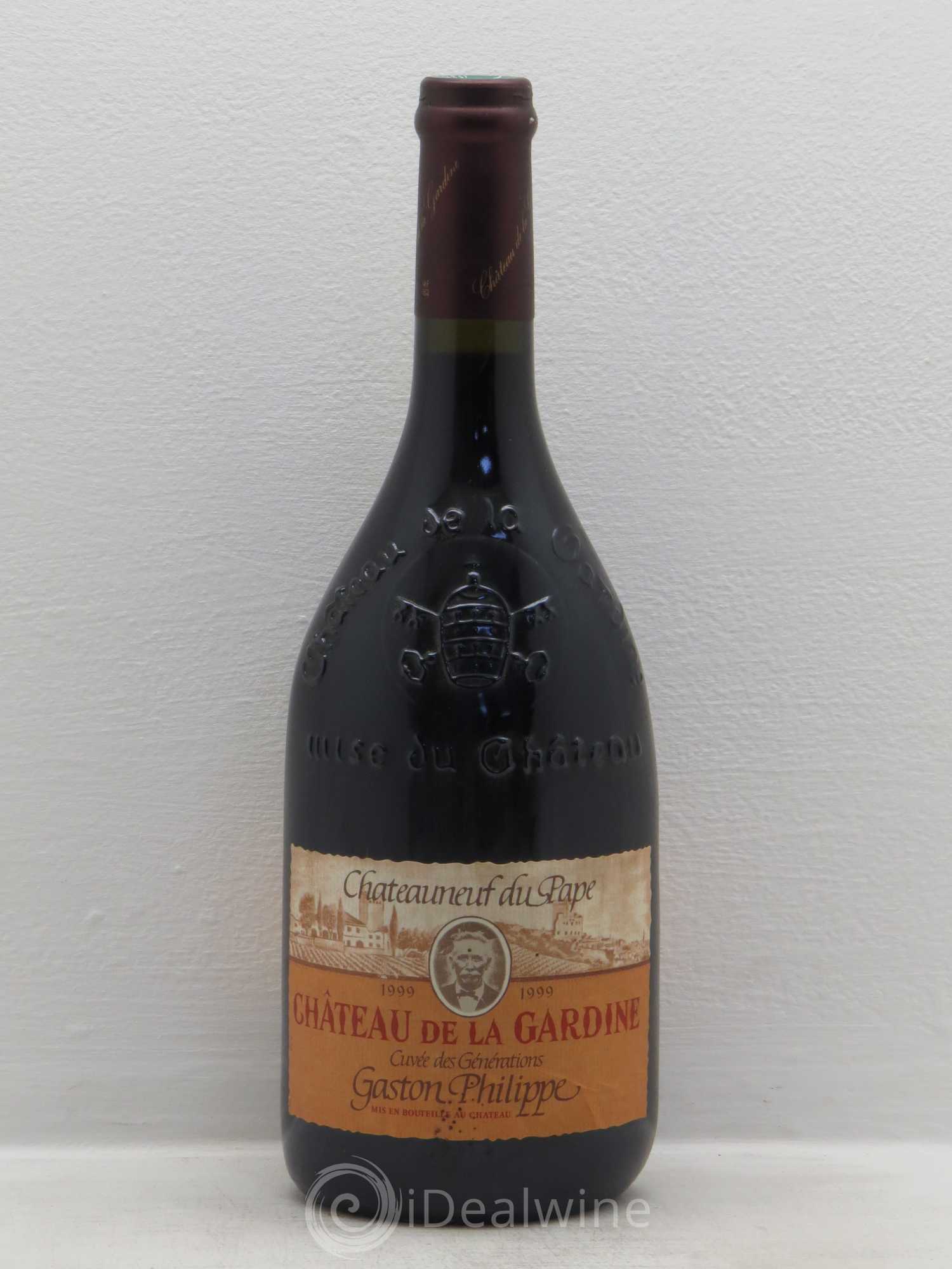 Châteauneuf-du-Pape Château de La Gardine Cuvée des Générations Gaston Philippe Famille Brunel 1999 - Lot de 1 bouteille - 0