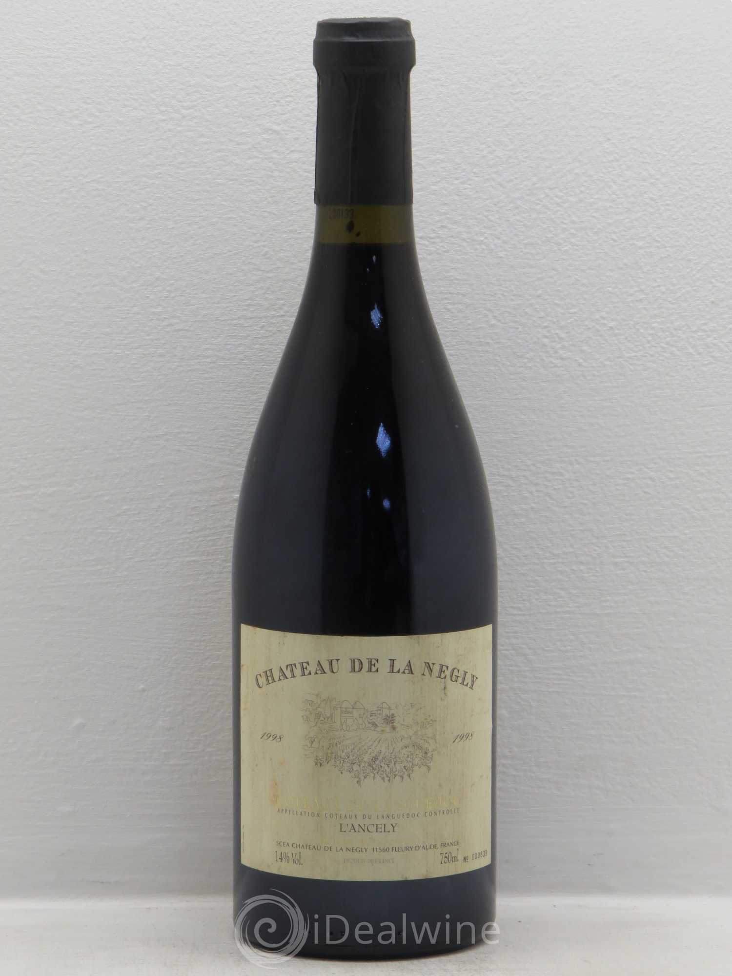 La Clape Château de La Négly L'Ancely Jean Paux-Rosset 1998 - Lot de 1 bouteille - 0