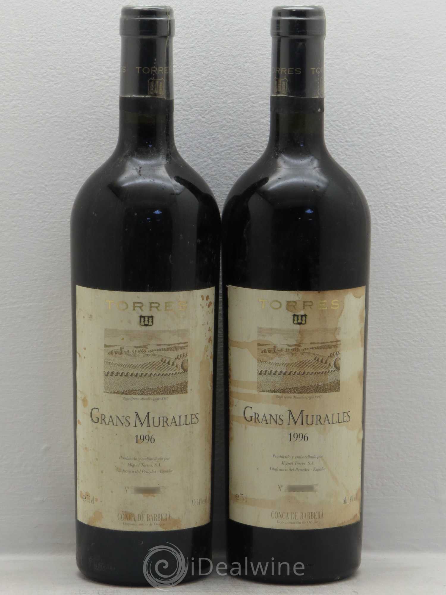 Conca de Barbera Grans Muralles Miguel Torres (sans prix de réserve) 1996 - Lot de 2 bouteilles - 0