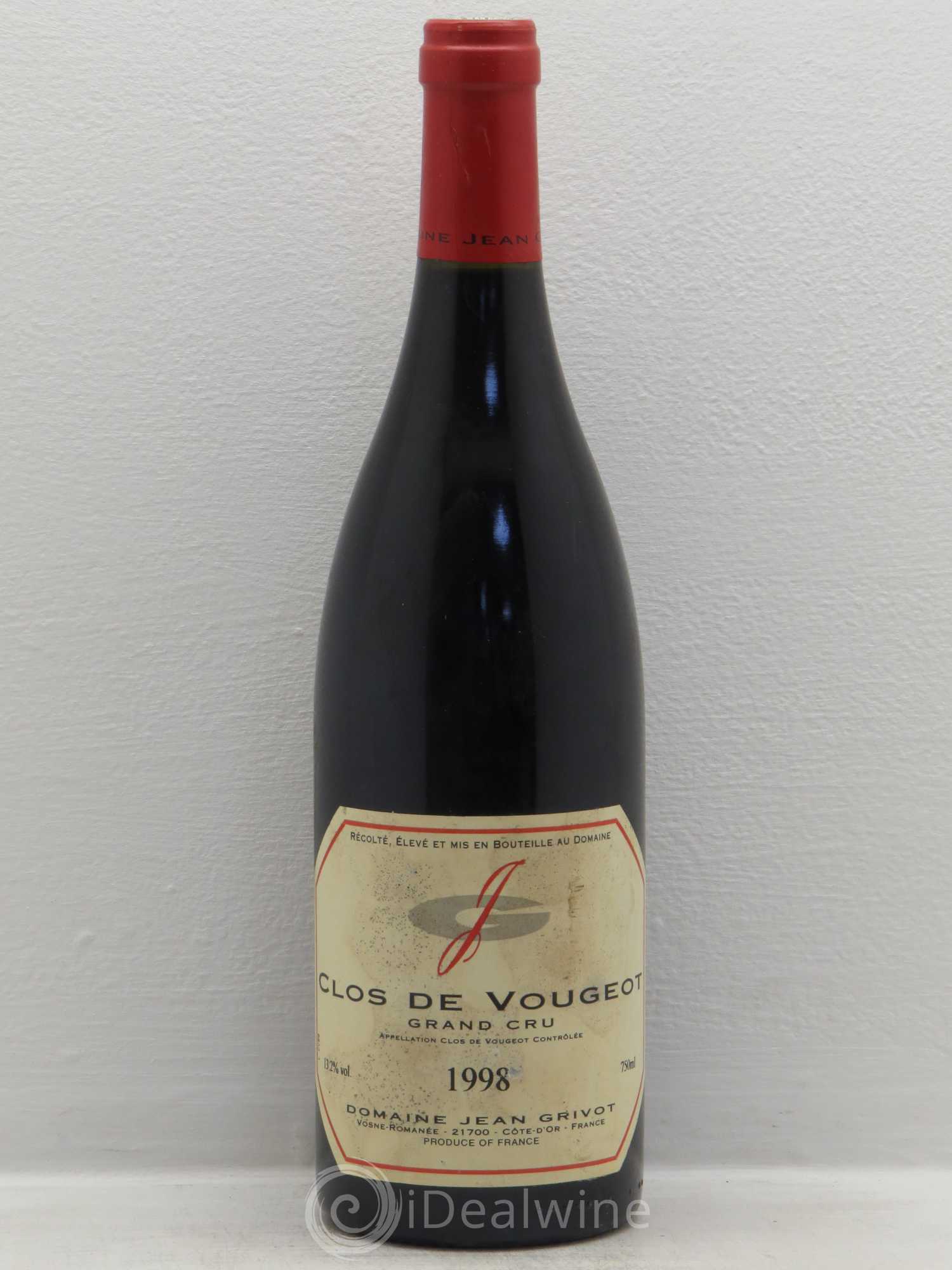 Clos de Vougeot Grand Cru Jean Grivot 1998 - Lot de 1 bouteille - 0