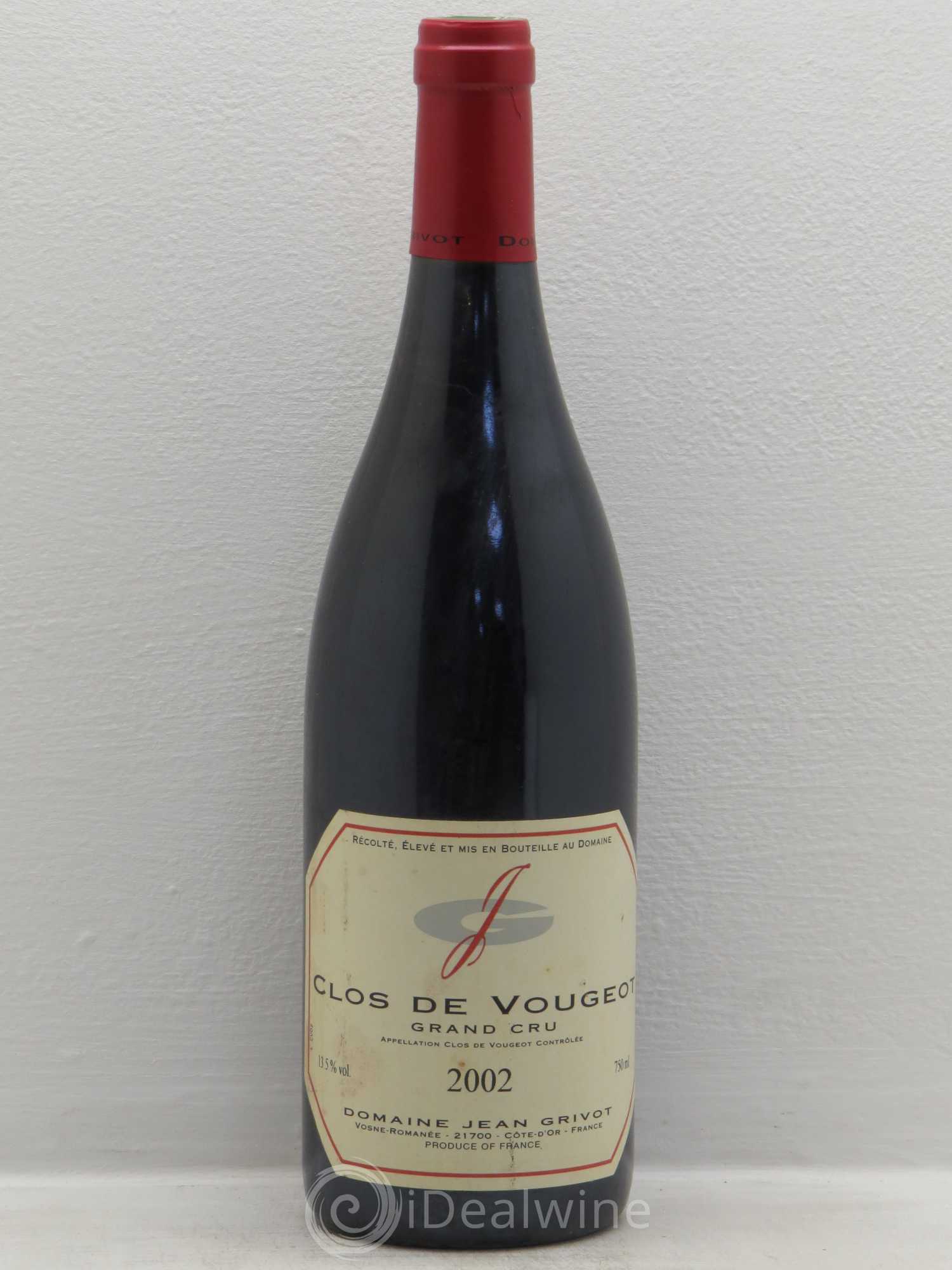 Clos de Vougeot Grand Cru Jean Grivot 2002 - Lot de 1 bouteille - 0