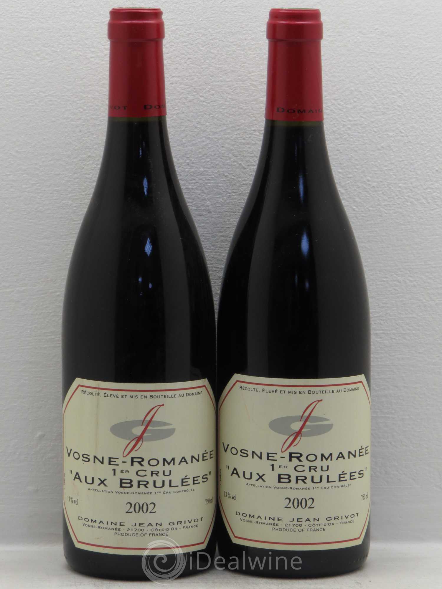 Vosne-Romanée 1er Cru Aux Brûlées Jean Grivot 2002 - Lot de 2 bouteilles - 0