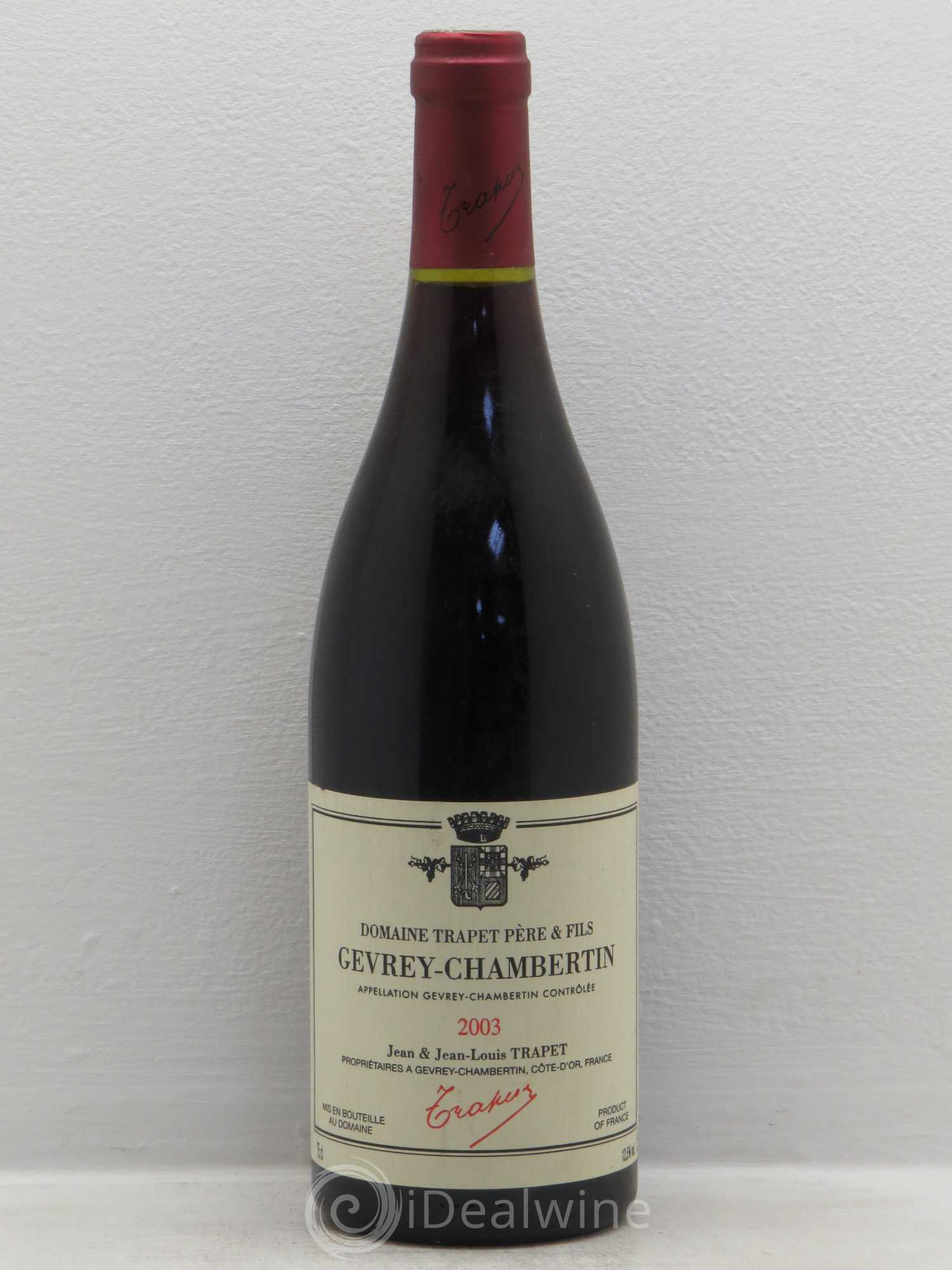 Gevrey-Chambertin Domaine Trapet 2003 - Lot de 1 bouteille - 0